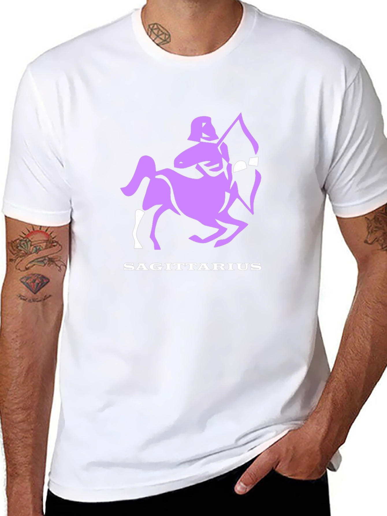 Sagittarius Zodiac Graphic Black T-Shirt