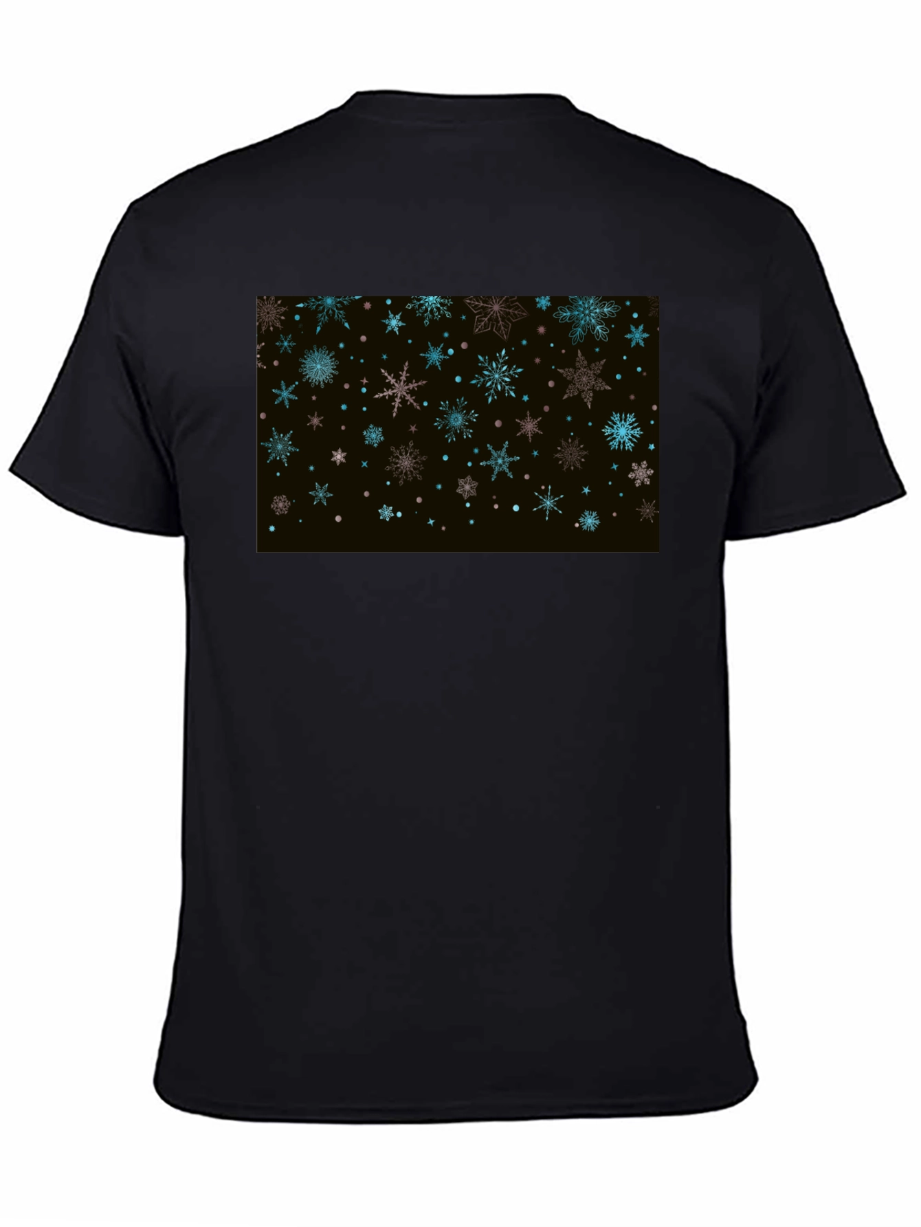 Snowflake Pattern Black T-Shirt for Men