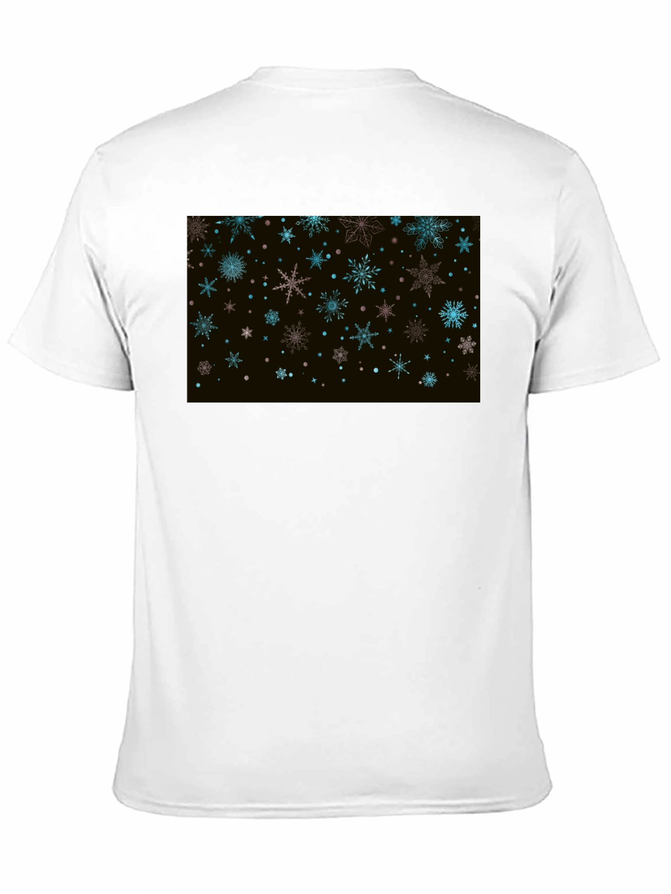Snowflake Pattern Black T-Shirt for Men