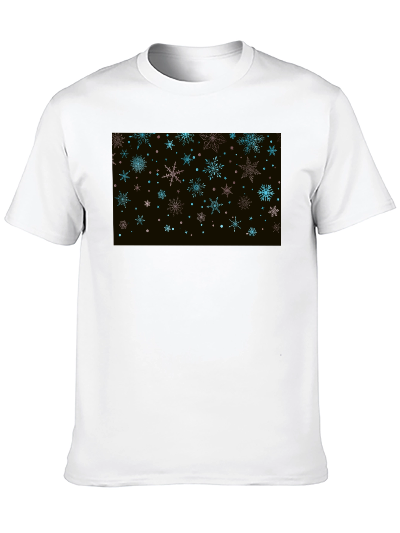 Snowflake Pattern Black T-Shirt for Men