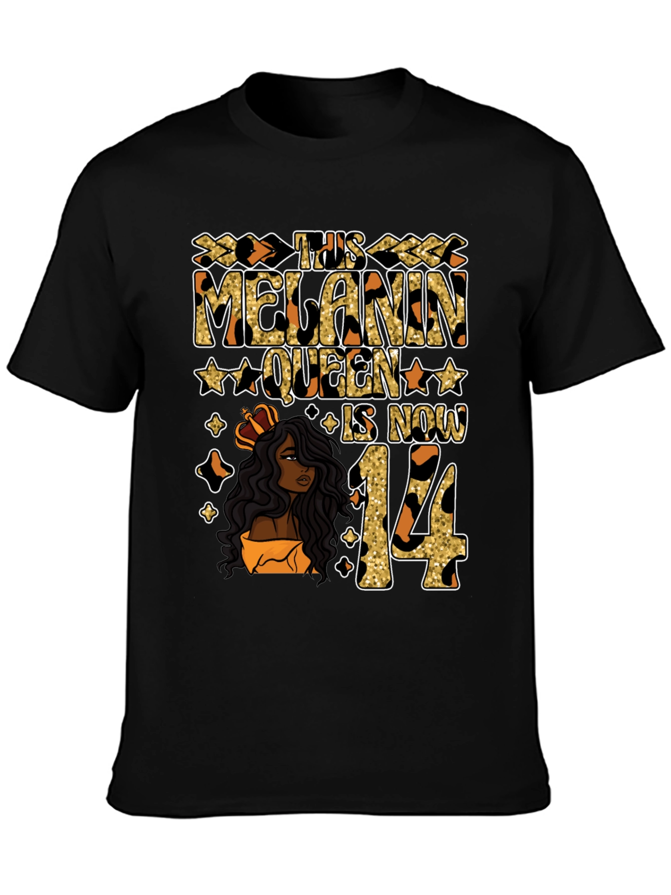 Melanin Queen 14th Birthday T-Shirt