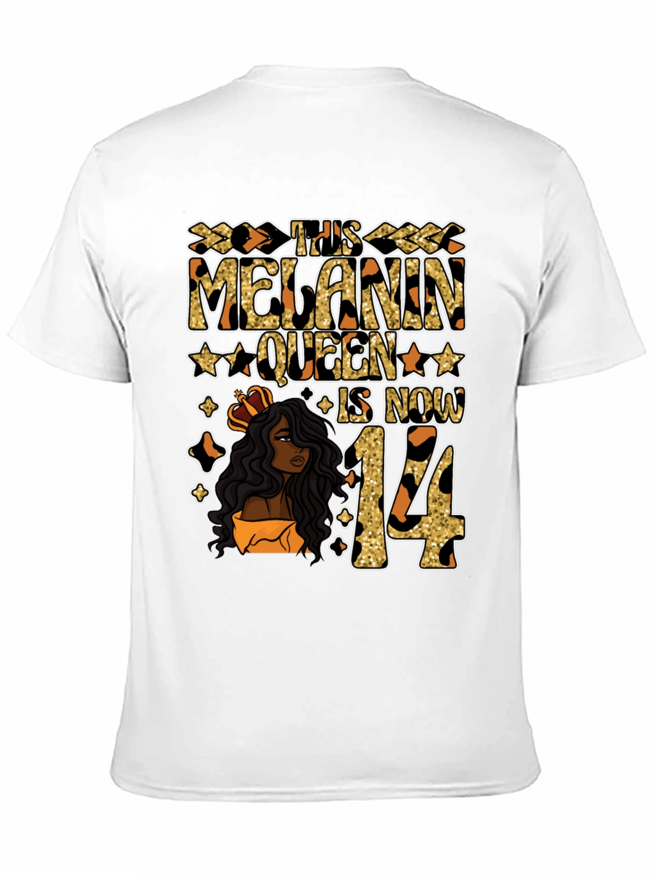 Melanin Queen 14th Birthday T-Shirt