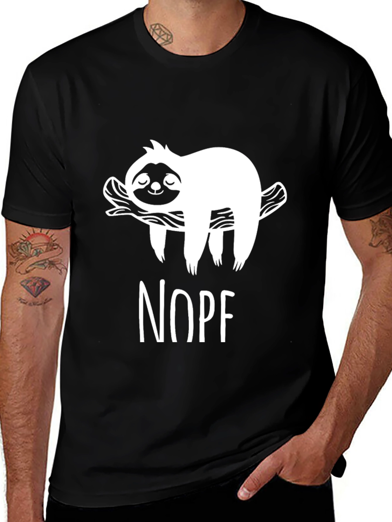 Nope Sloth Graphic Tee - Relaxed Fit