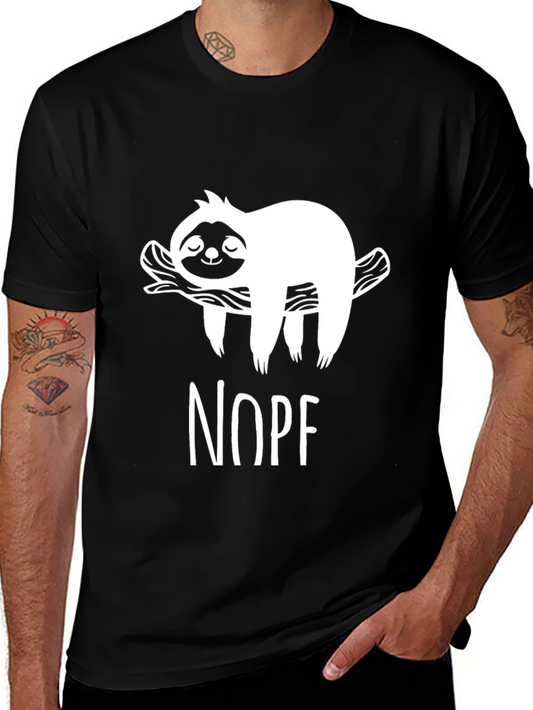 Nope Sloth Graphic Tee - Relaxed Fit