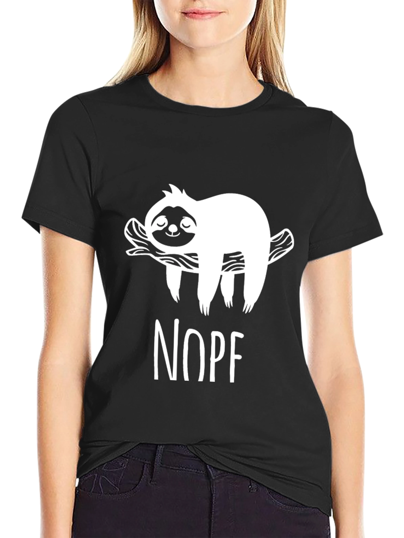 Nope Sloth Graphic Tee - Relaxed Fit