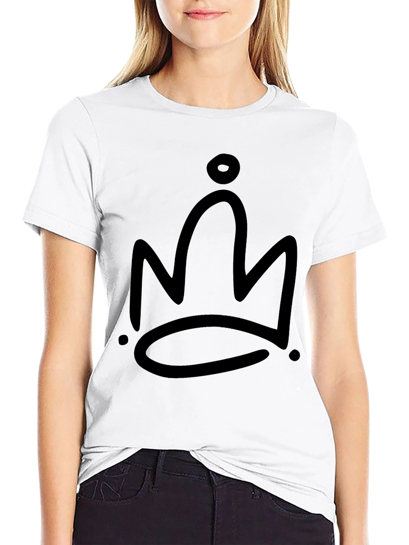 Black Crown Graphic Tee - Mens Casual T-Shirt