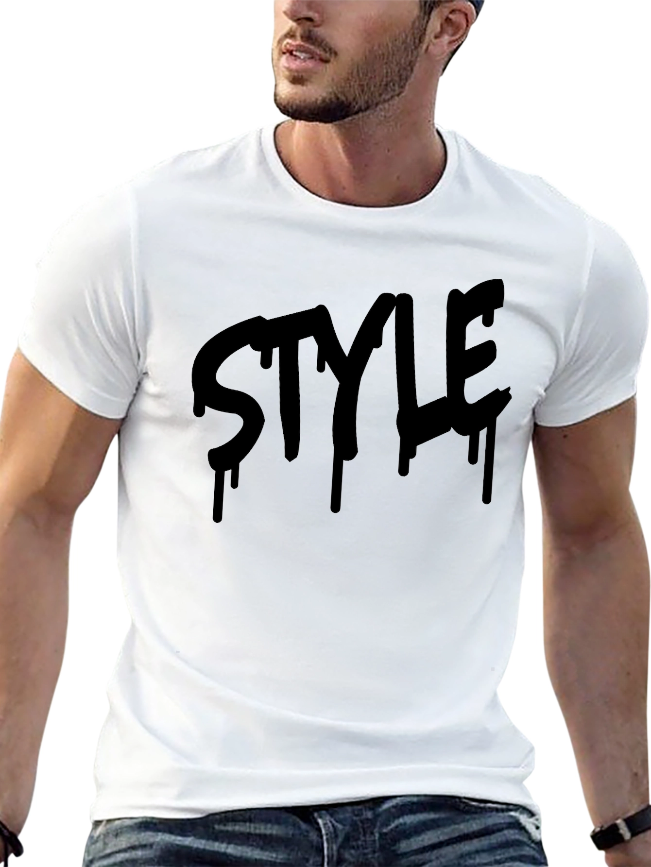 Mens Black Style Graphic Tee