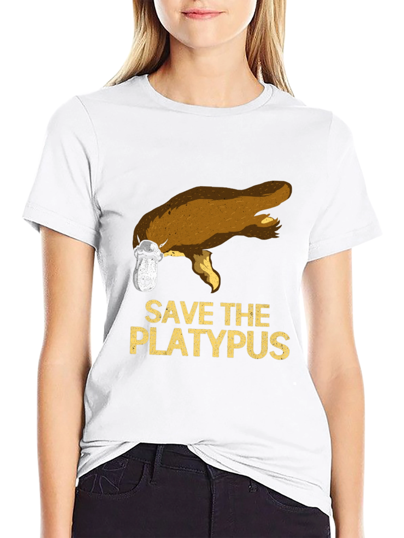 Save the Platypus Graphic Tee - Black