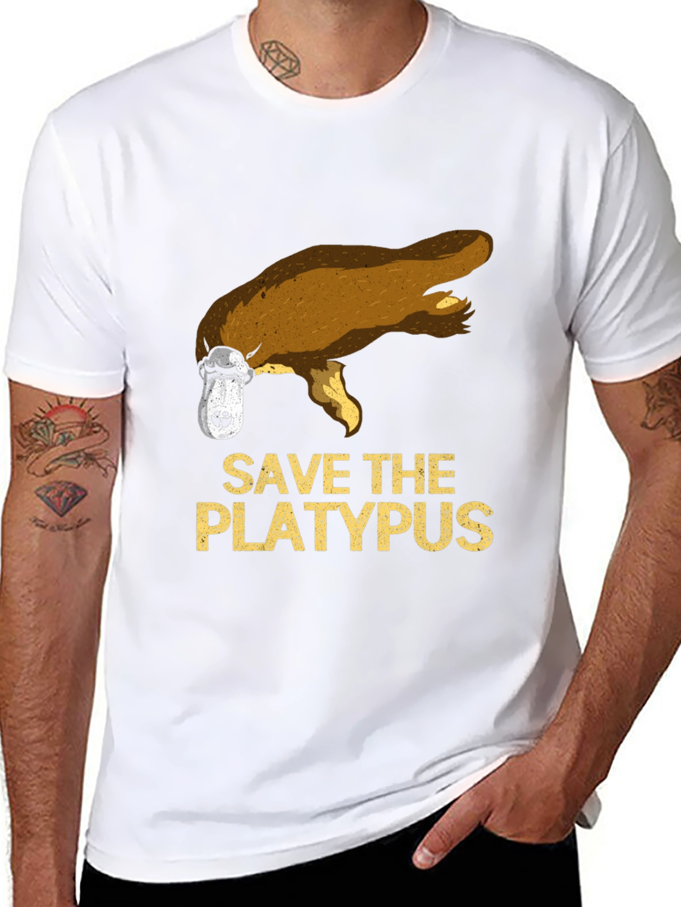 Save the Platypus Graphic Tee - Black