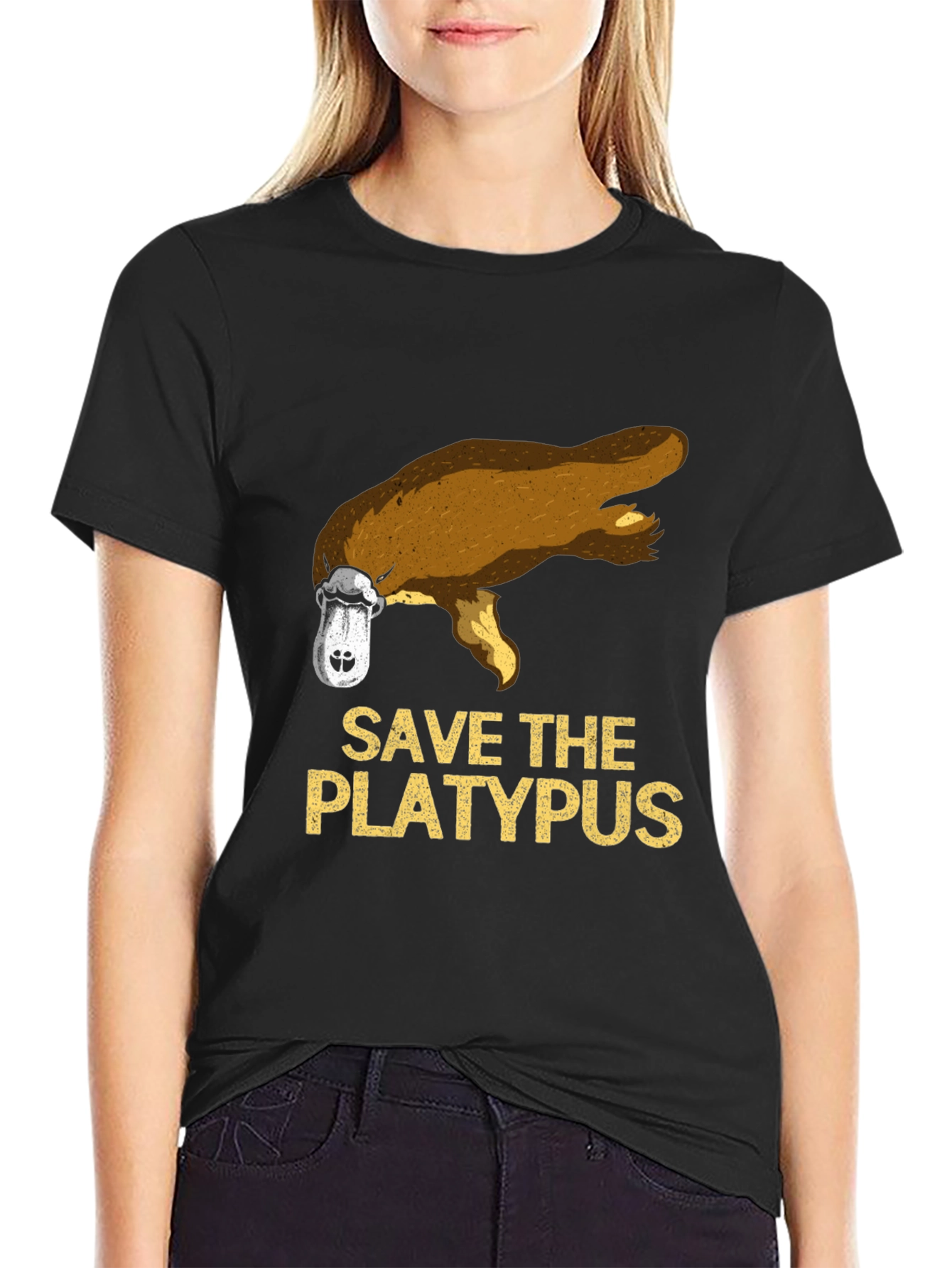 Save the Platypus Graphic Tee - Black