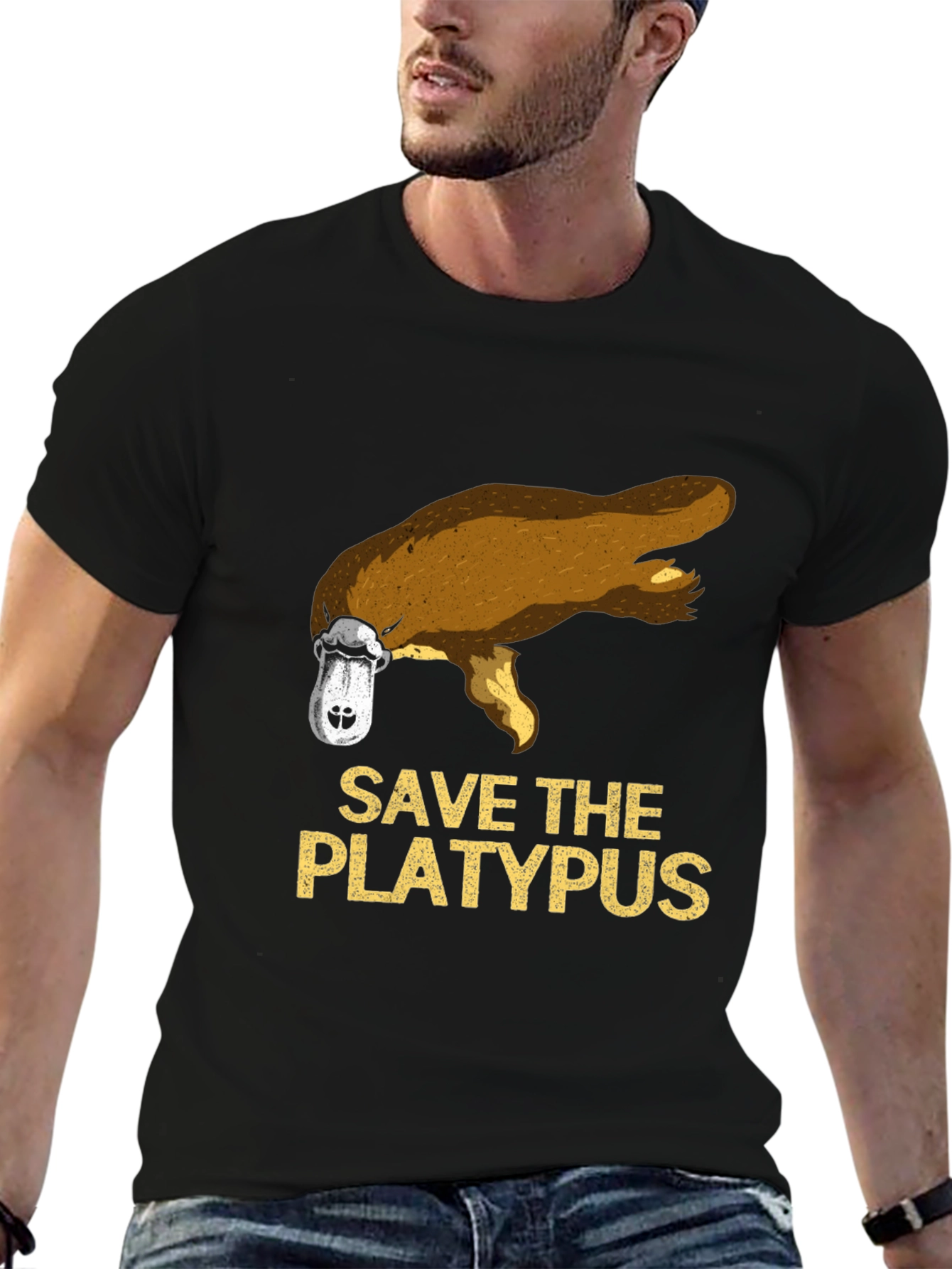 Save the Platypus Graphic Tee - Black
