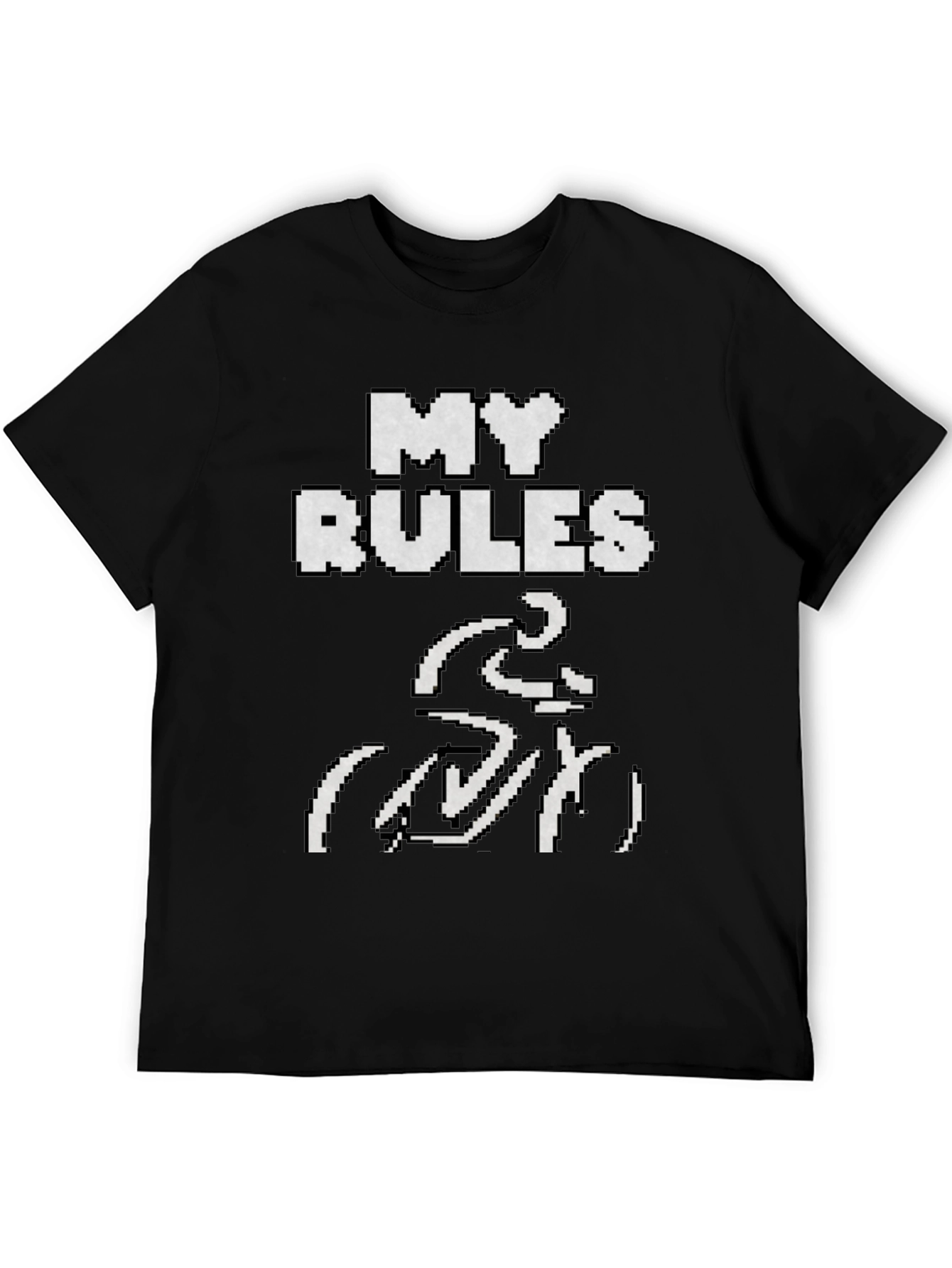 My Rules Pixel Cycling T-Shirt - Black Cotton Tee