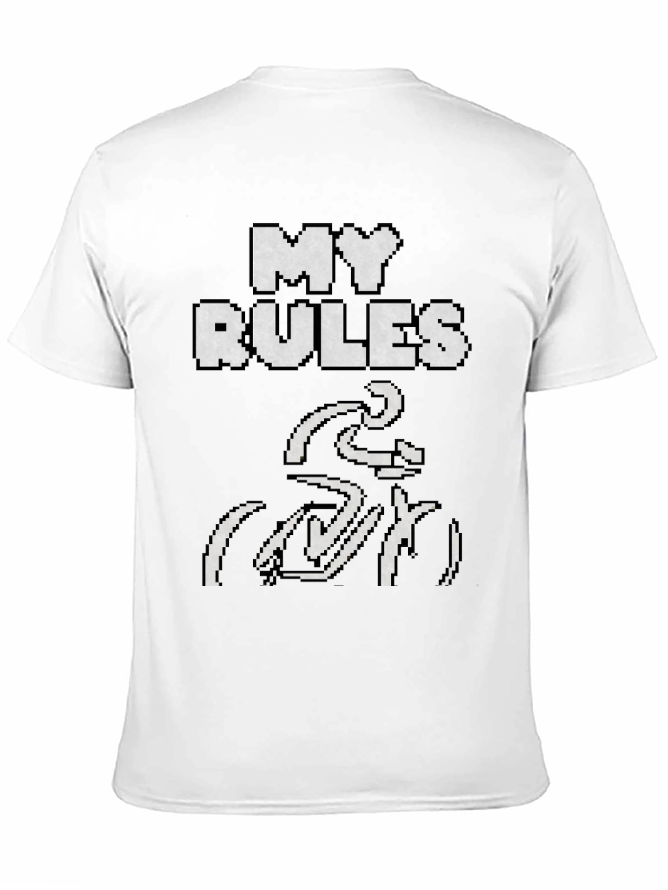 My Rules Pixel Cycling T-Shirt - Black Cotton Tee