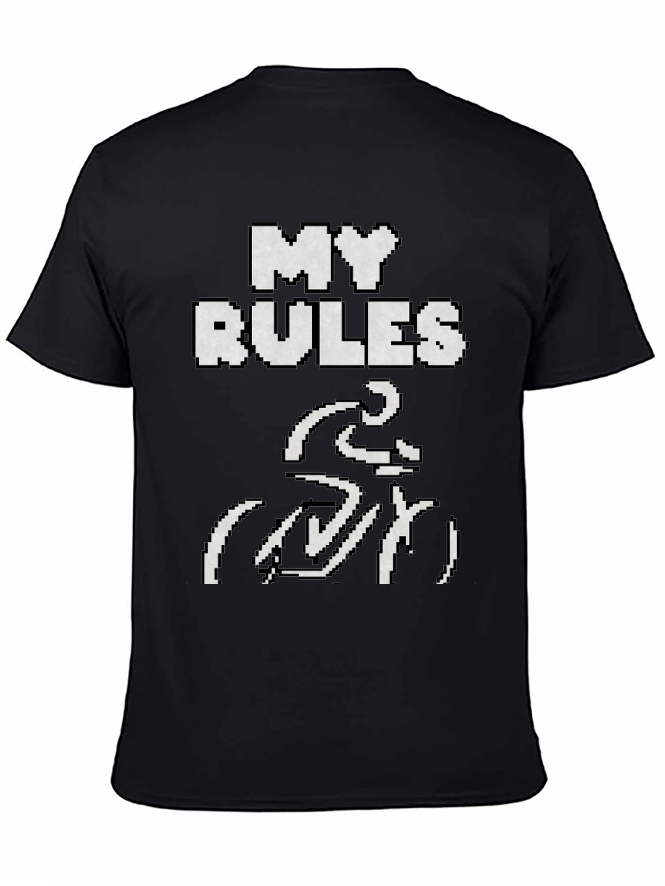 My Rules Pixel Cycling T-Shirt - Black Cotton Tee