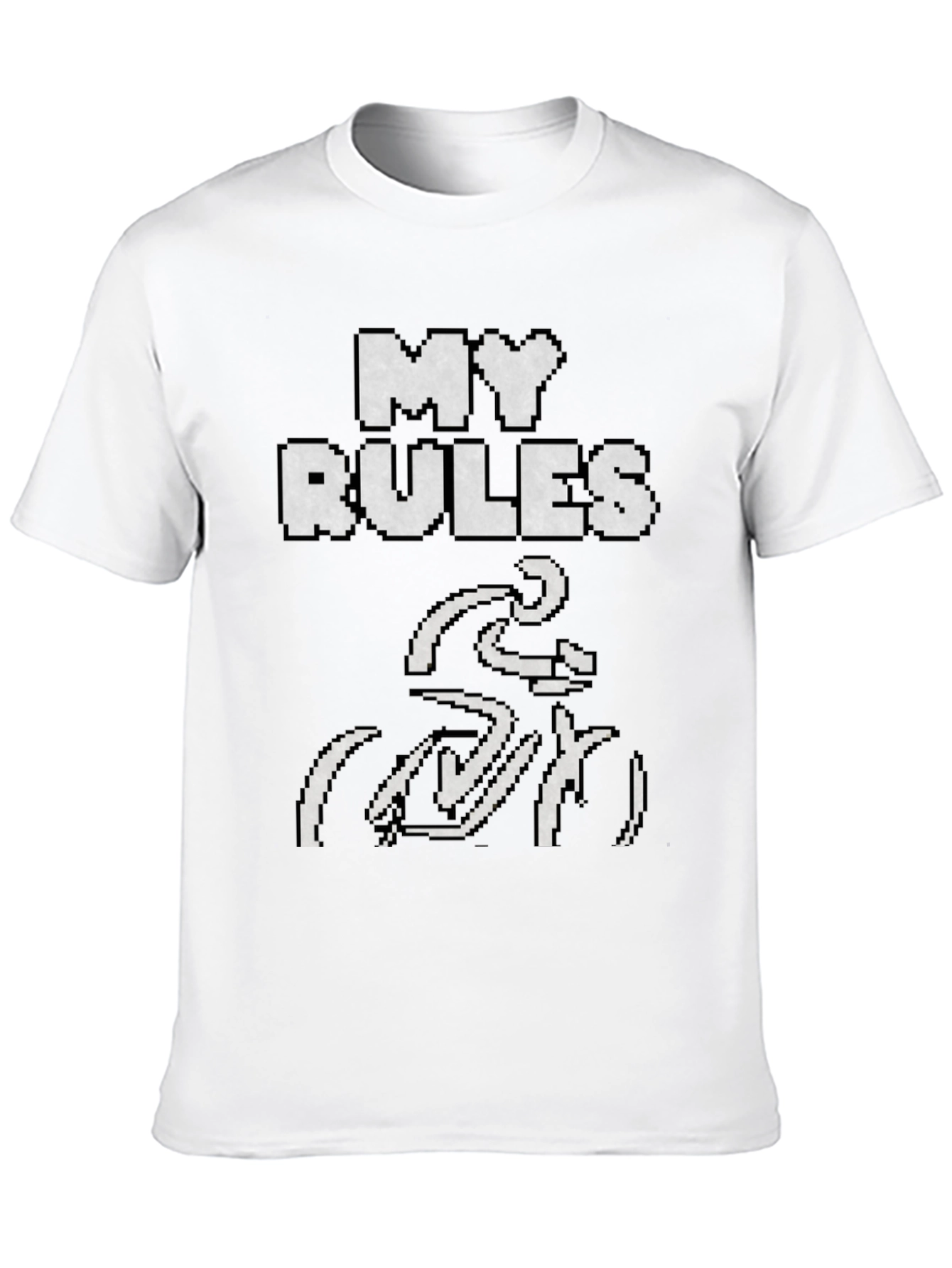 My Rules Pixel Cycling T-Shirt - Black Cotton Tee