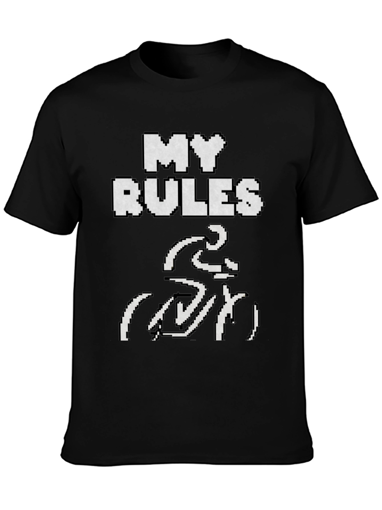 My Rules Pixel Cycling T-Shirt - Black Cotton Tee