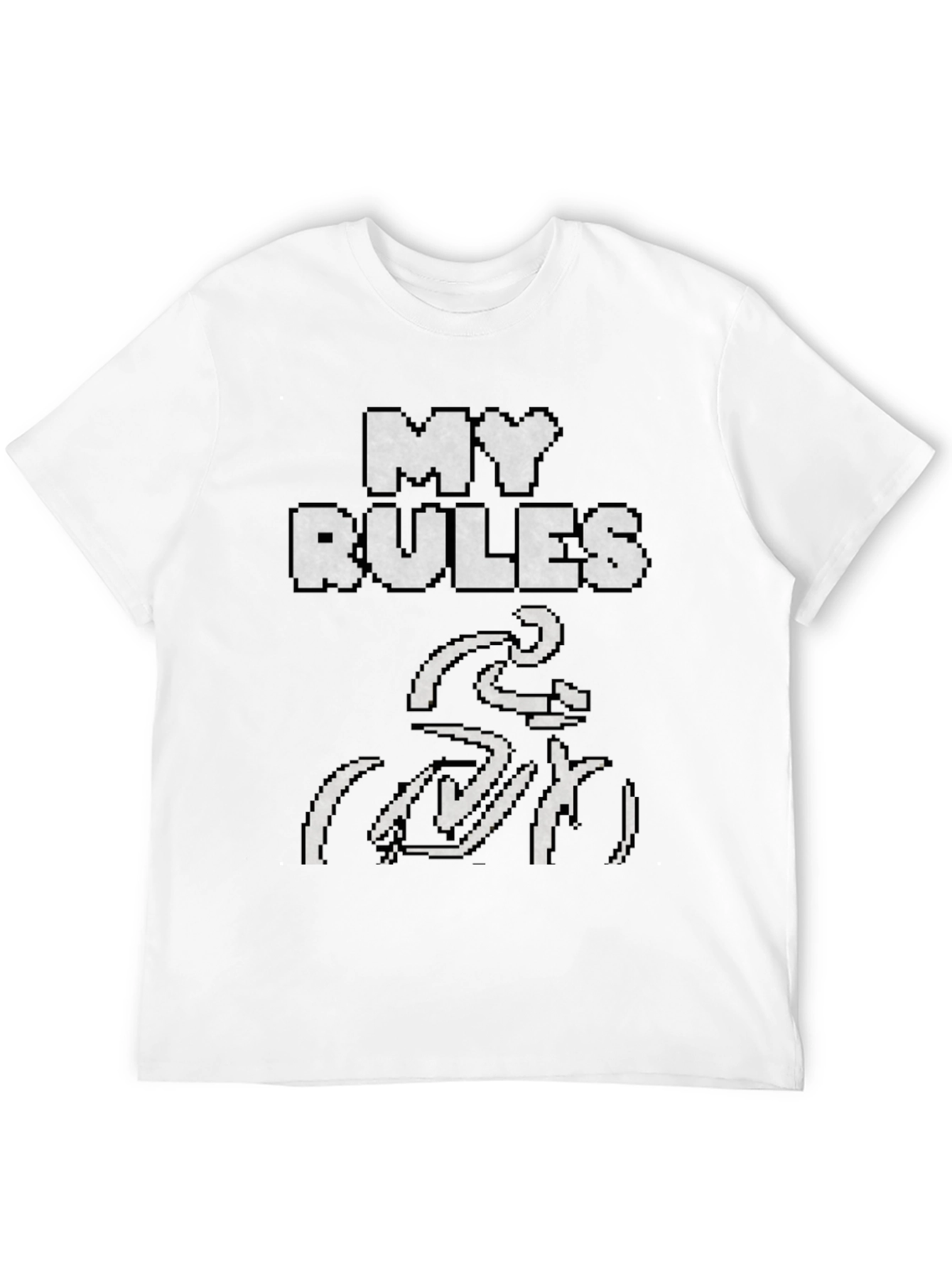 My Rules Pixel Cycling T-Shirt - Black Cotton Tee
