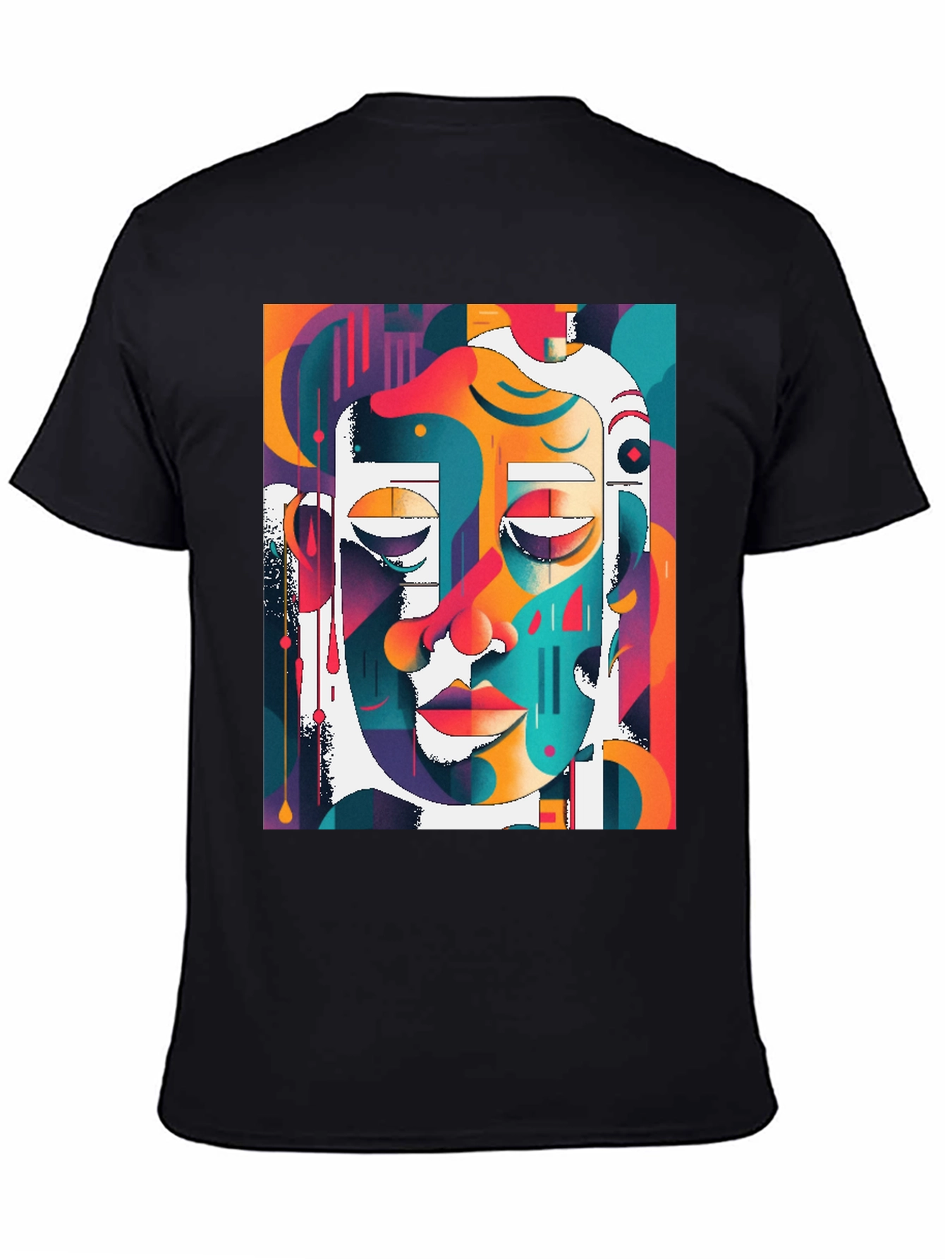 Abstract Face Art T-Shirt - Modern Graphic Tee