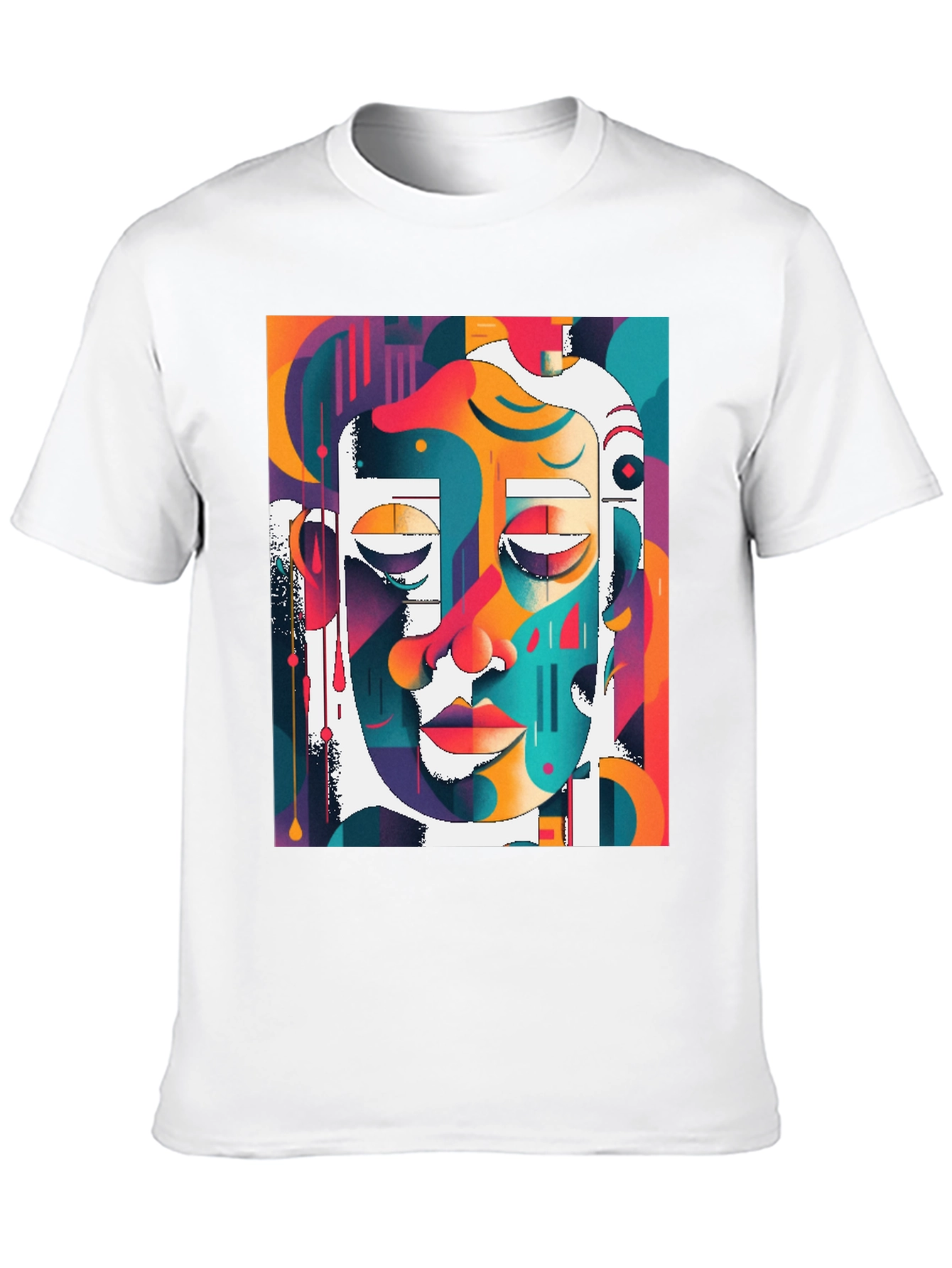 Abstract Face Art T-Shirt - Modern Graphic Tee
