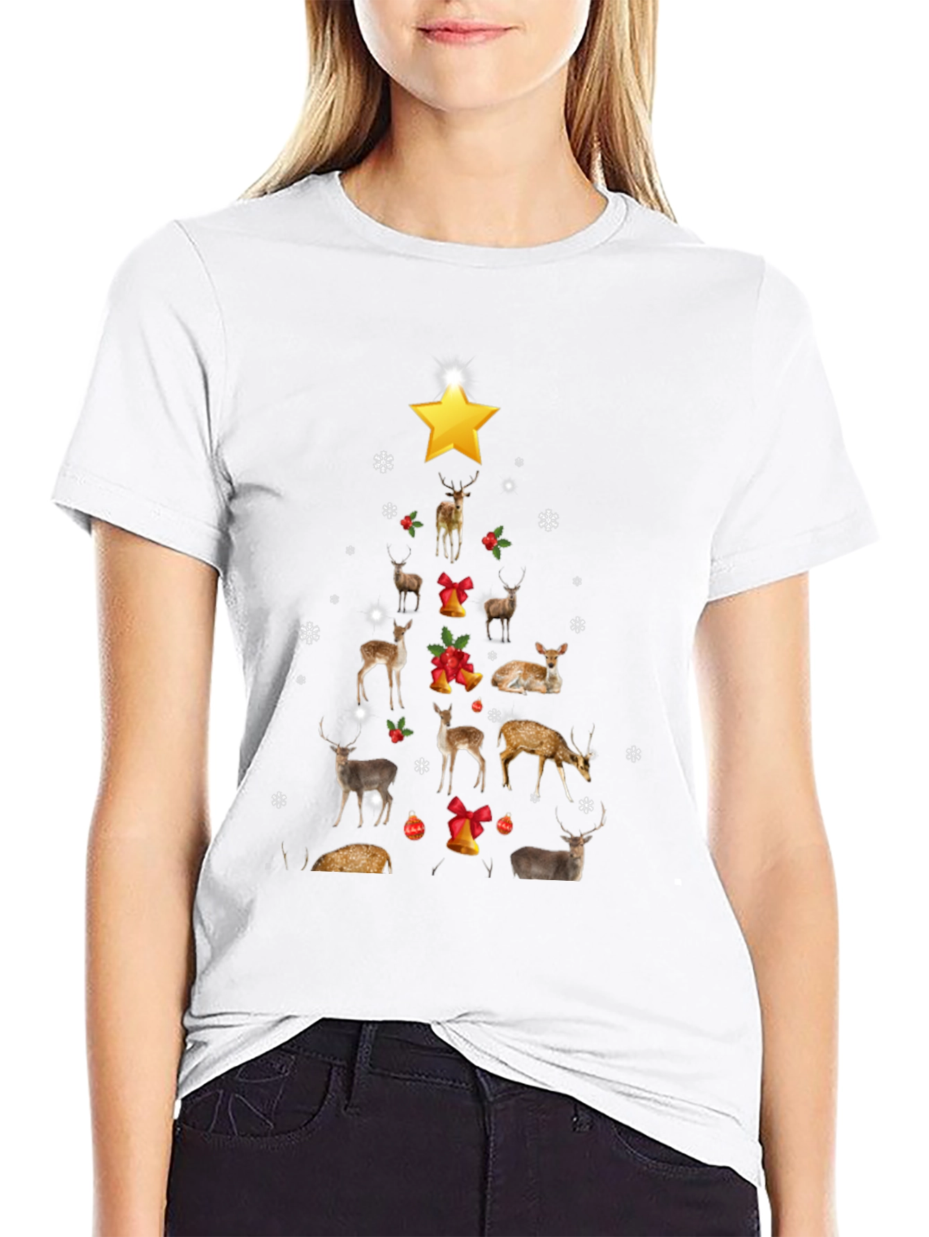 Deer Christmas Tree T-Shirt - Holiday Style