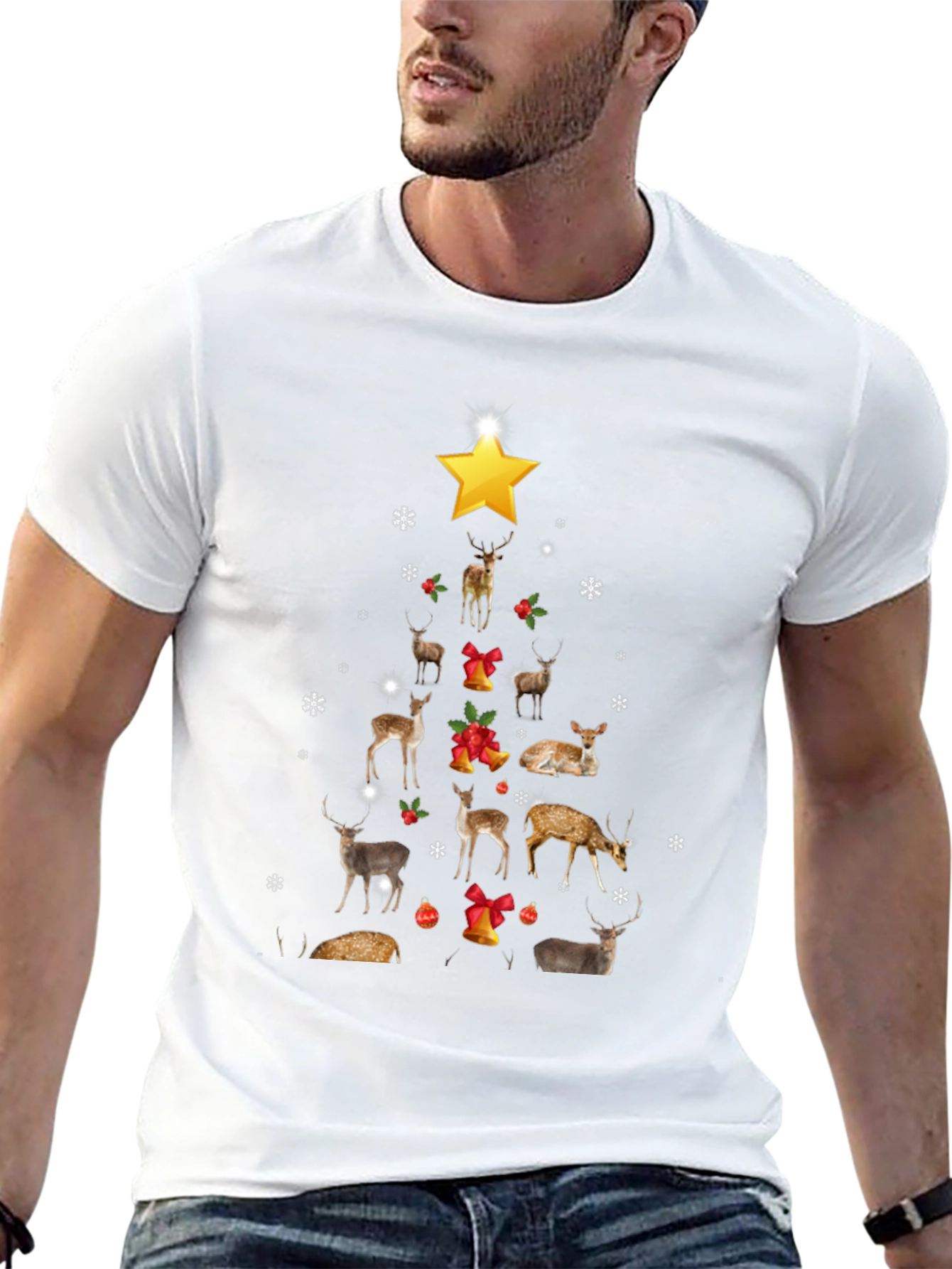 Deer Christmas Tree T-Shirt - Holiday Style