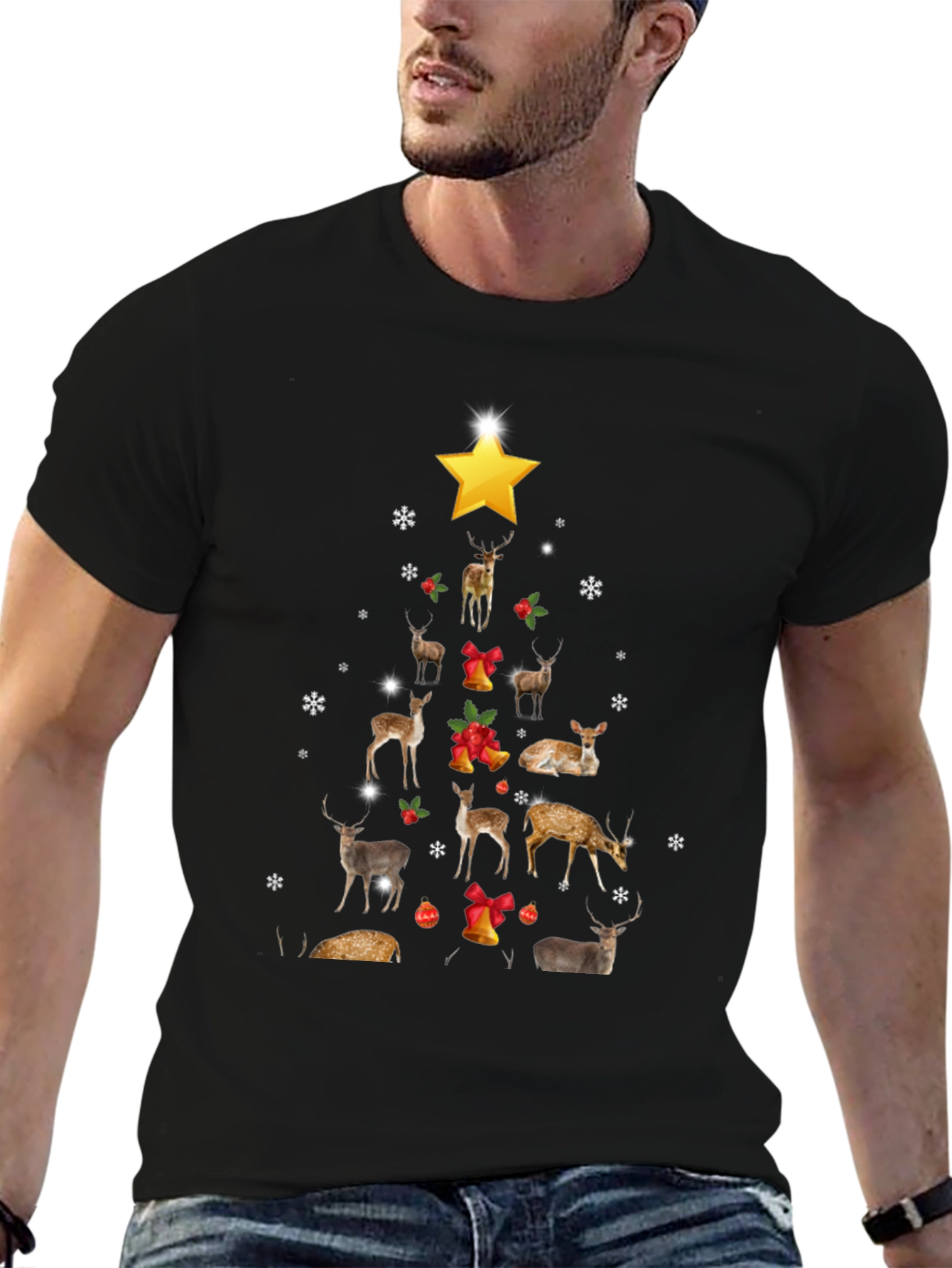 Deer Christmas Tree T-Shirt - Holiday Style