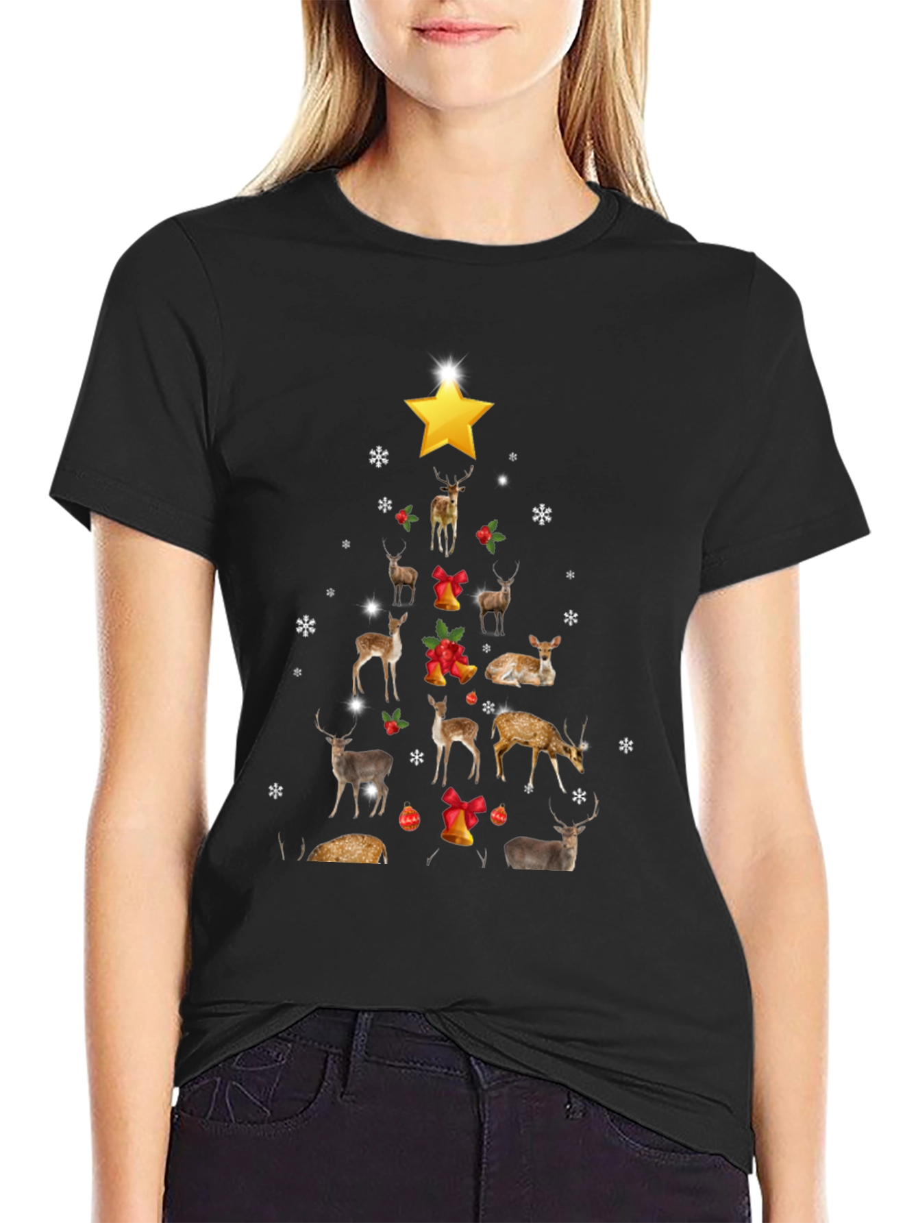 Deer Christmas Tree T-Shirt - Holiday Style