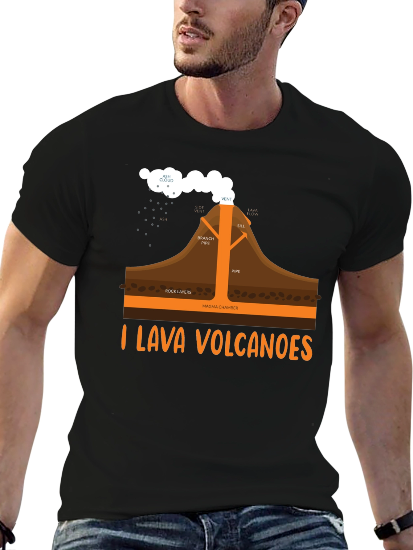 I Lava Volcanoes Funny Graphic T-Shirt