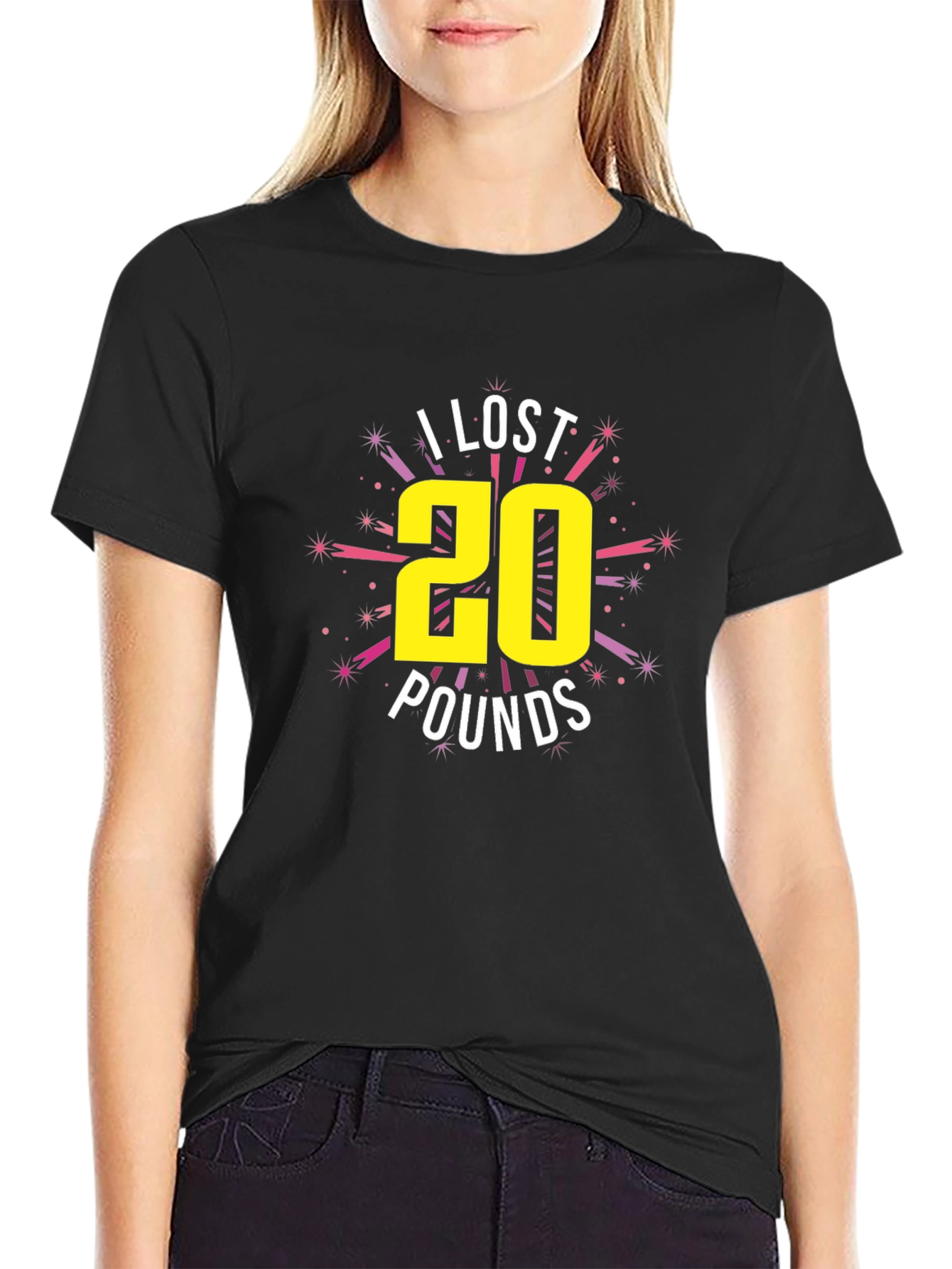 I Lost 20 Pounds Black Graphic Tee