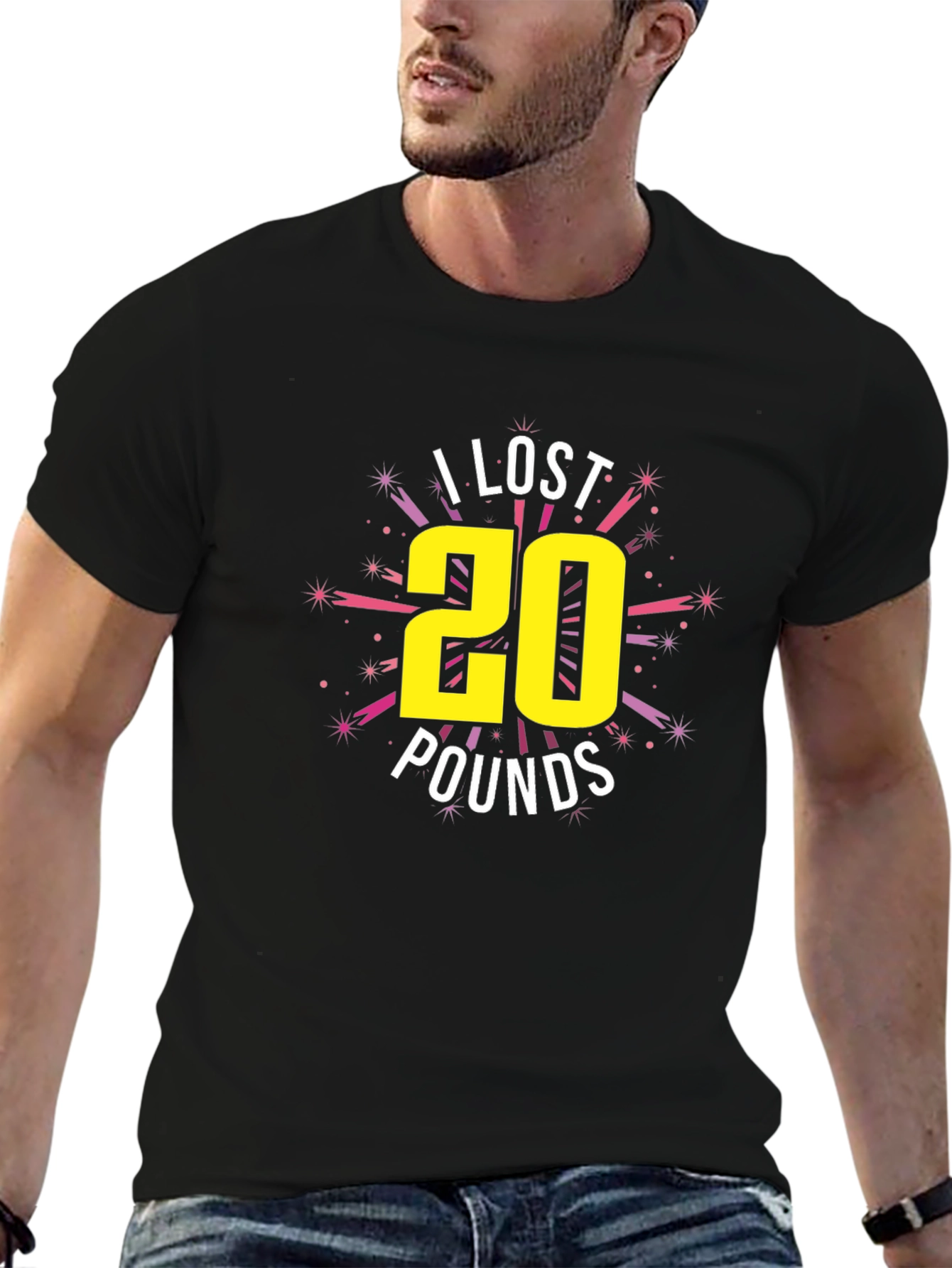I Lost 20 Pounds Black Graphic Tee