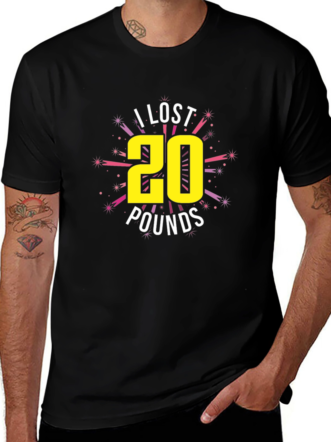 I Lost 20 Pounds Black Graphic Tee
