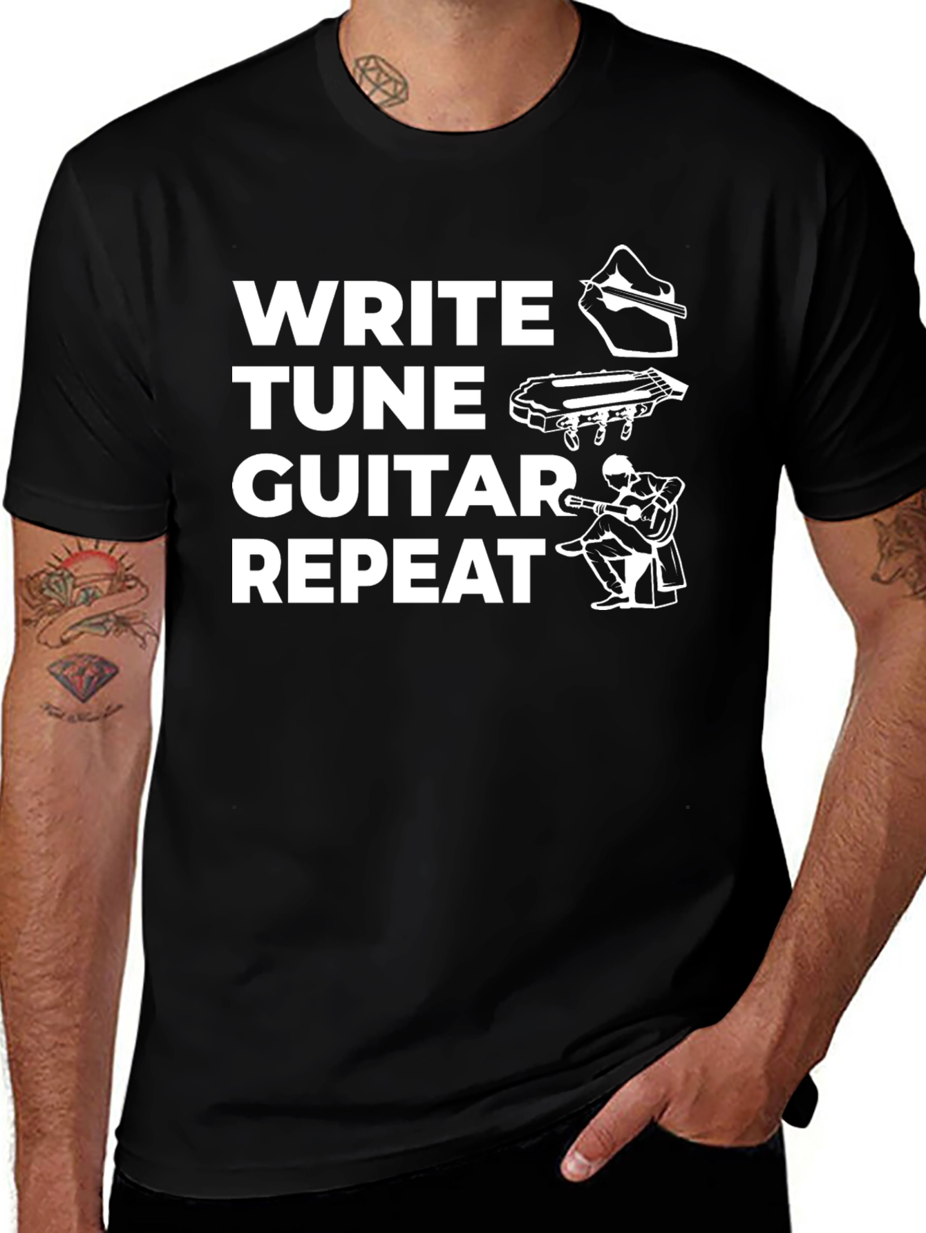 Write Tune Guitar Repeat Graphic Tee
