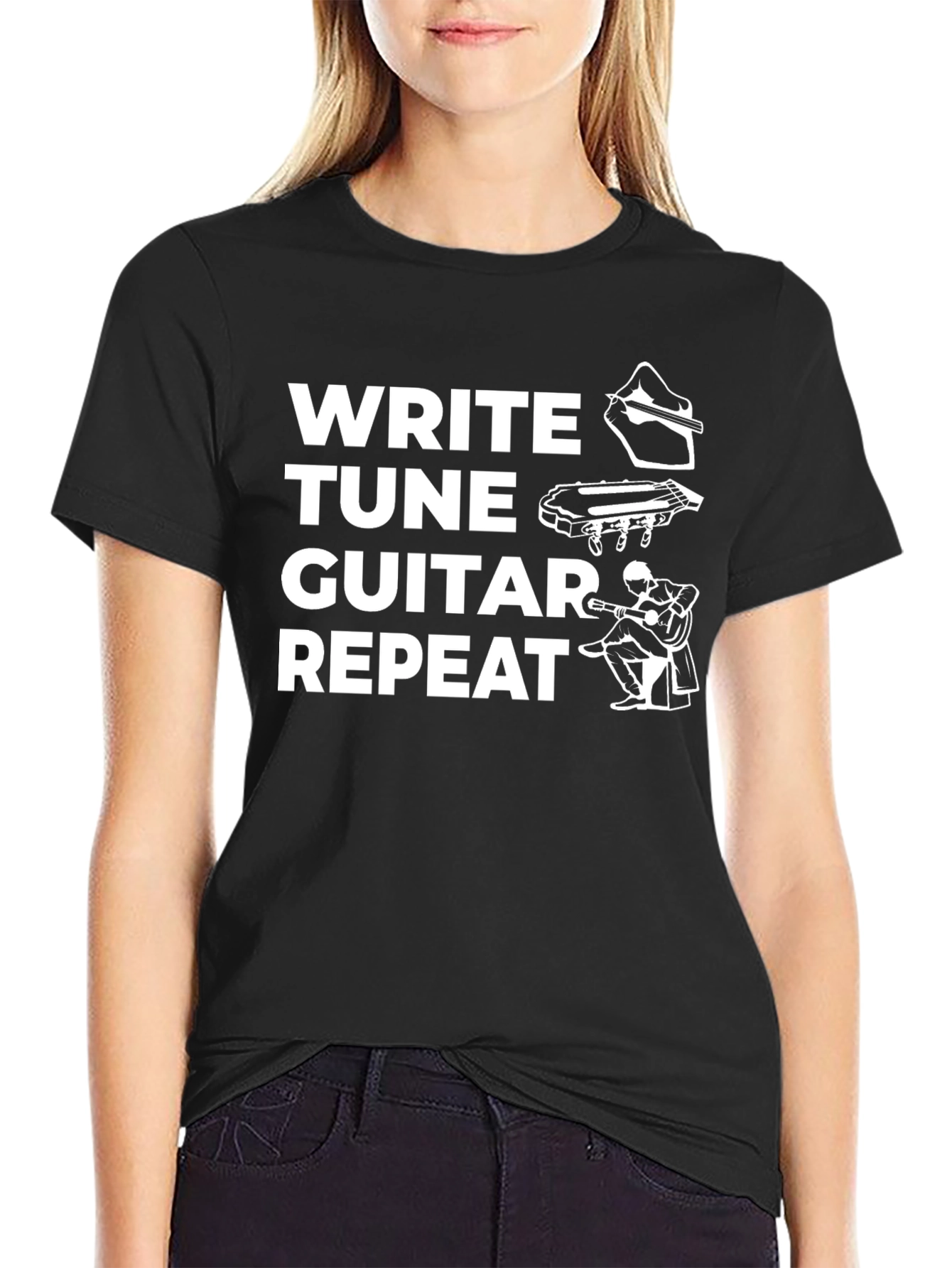Write Tune Guitar Repeat Graphic Tee