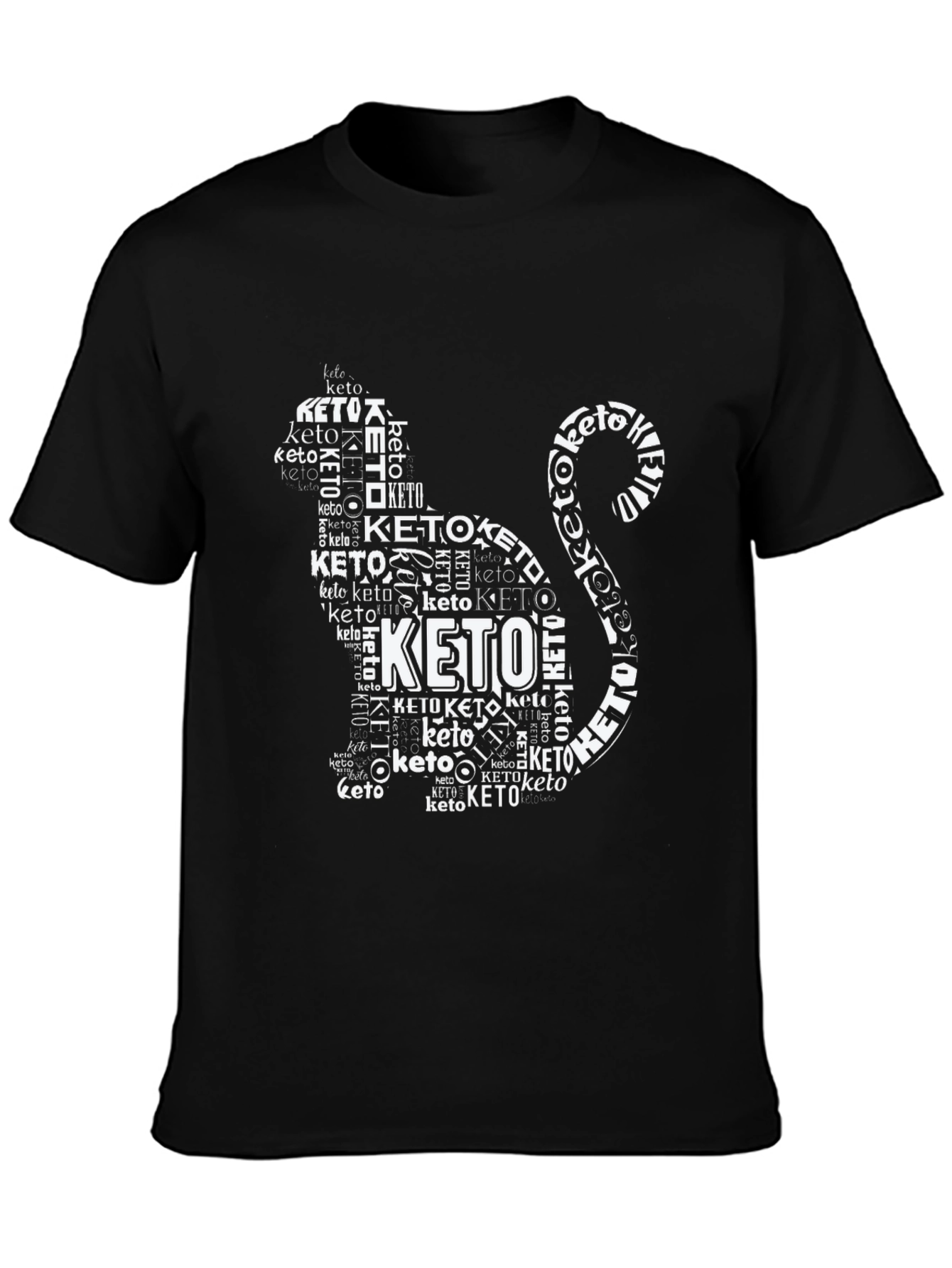Keto Diet Cat T-Shirt - Black