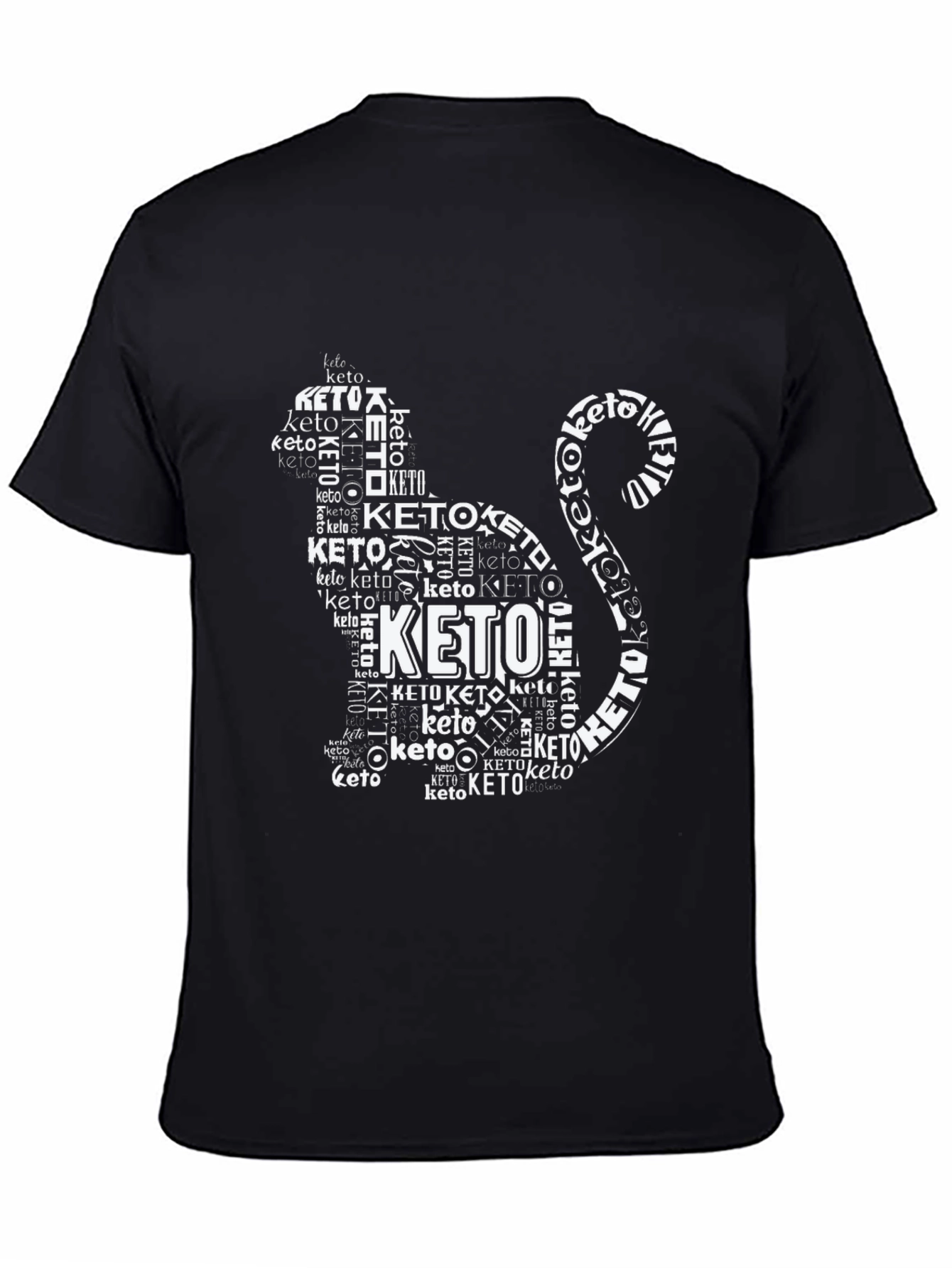 Keto Diet Cat T-Shirt - Black