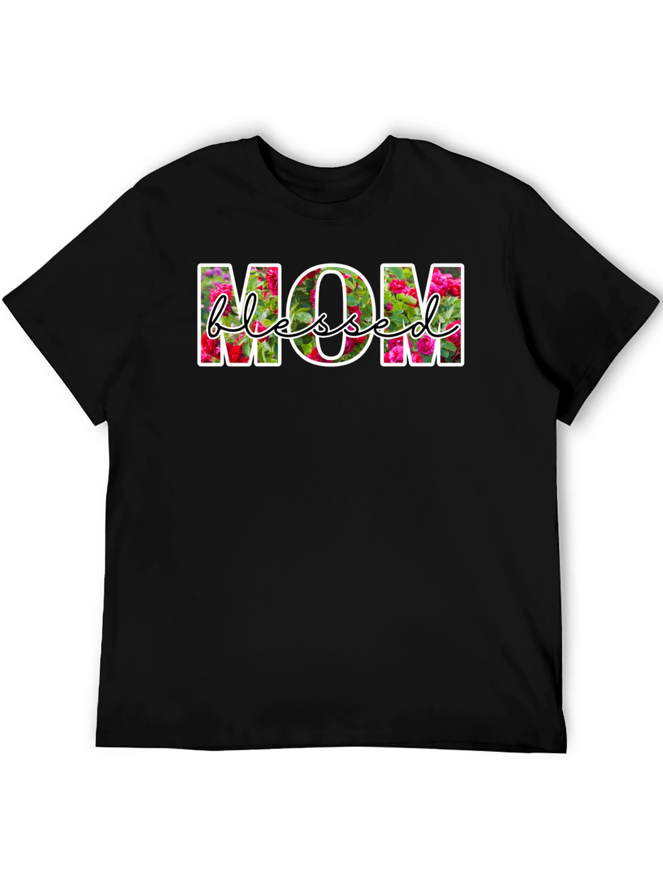 Blessed Mom Floral Graphic T-Shirt