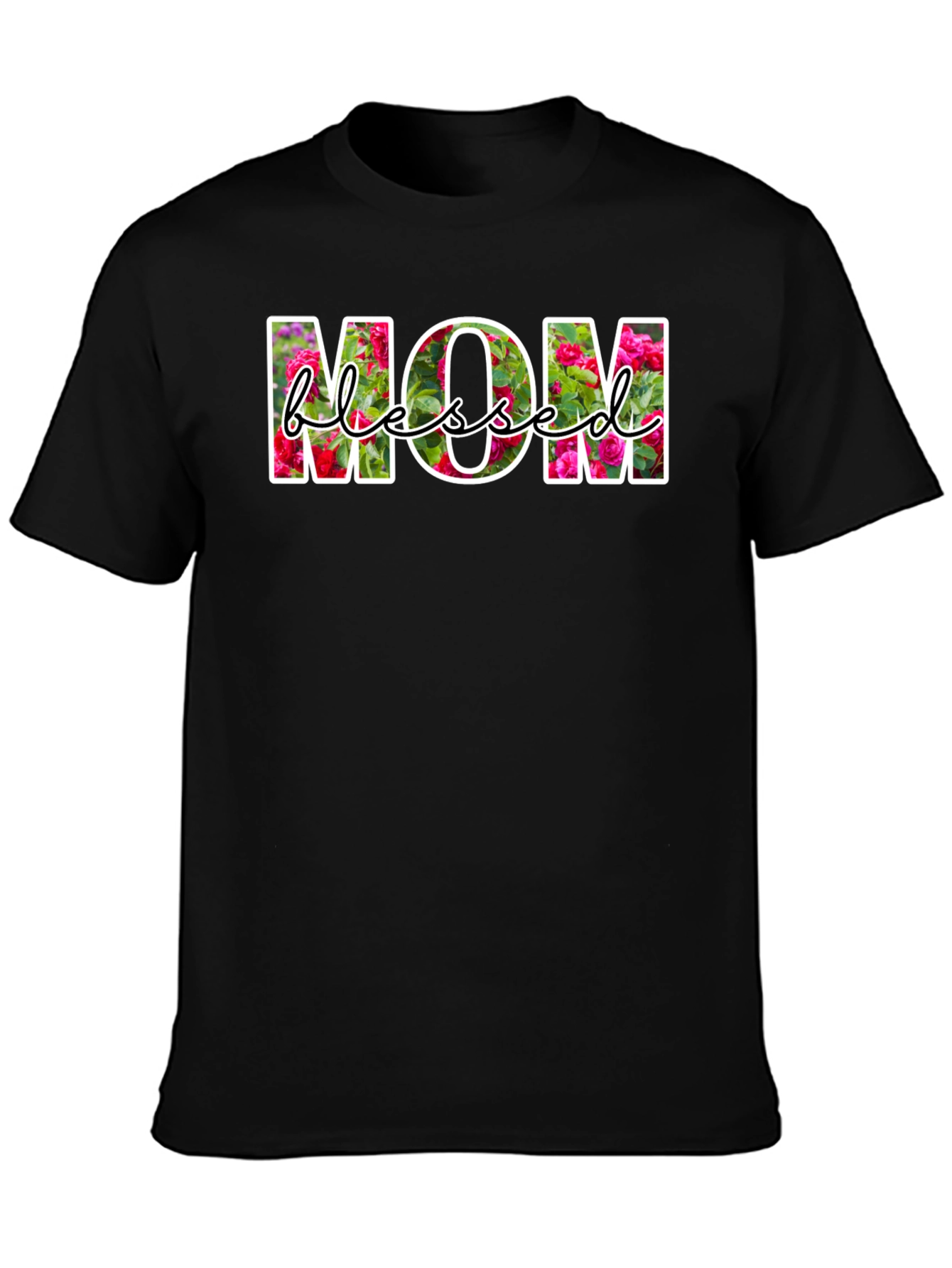 Blessed Mom Floral Graphic T-Shirt