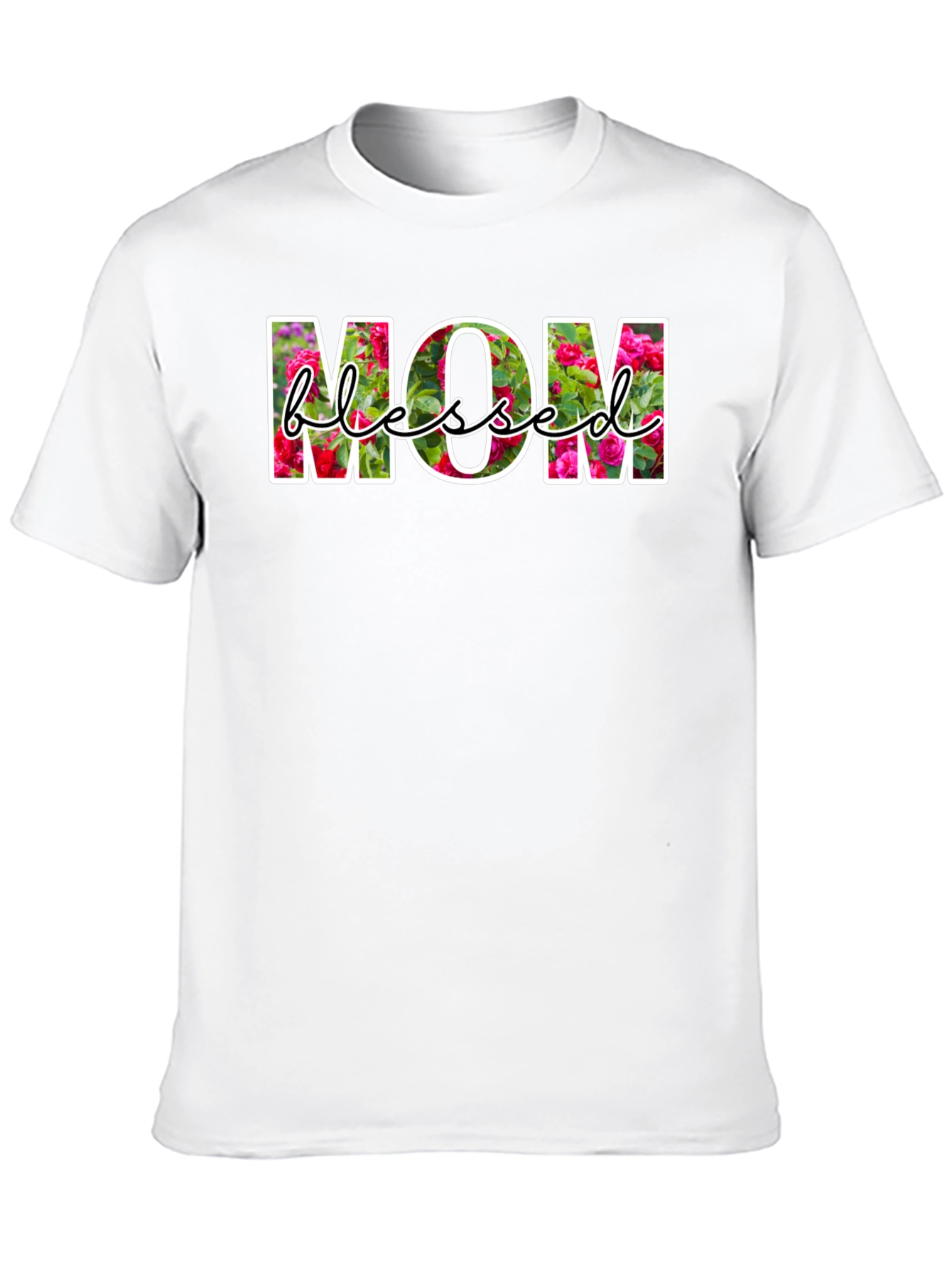 Blessed Mom Floral Graphic T-Shirt