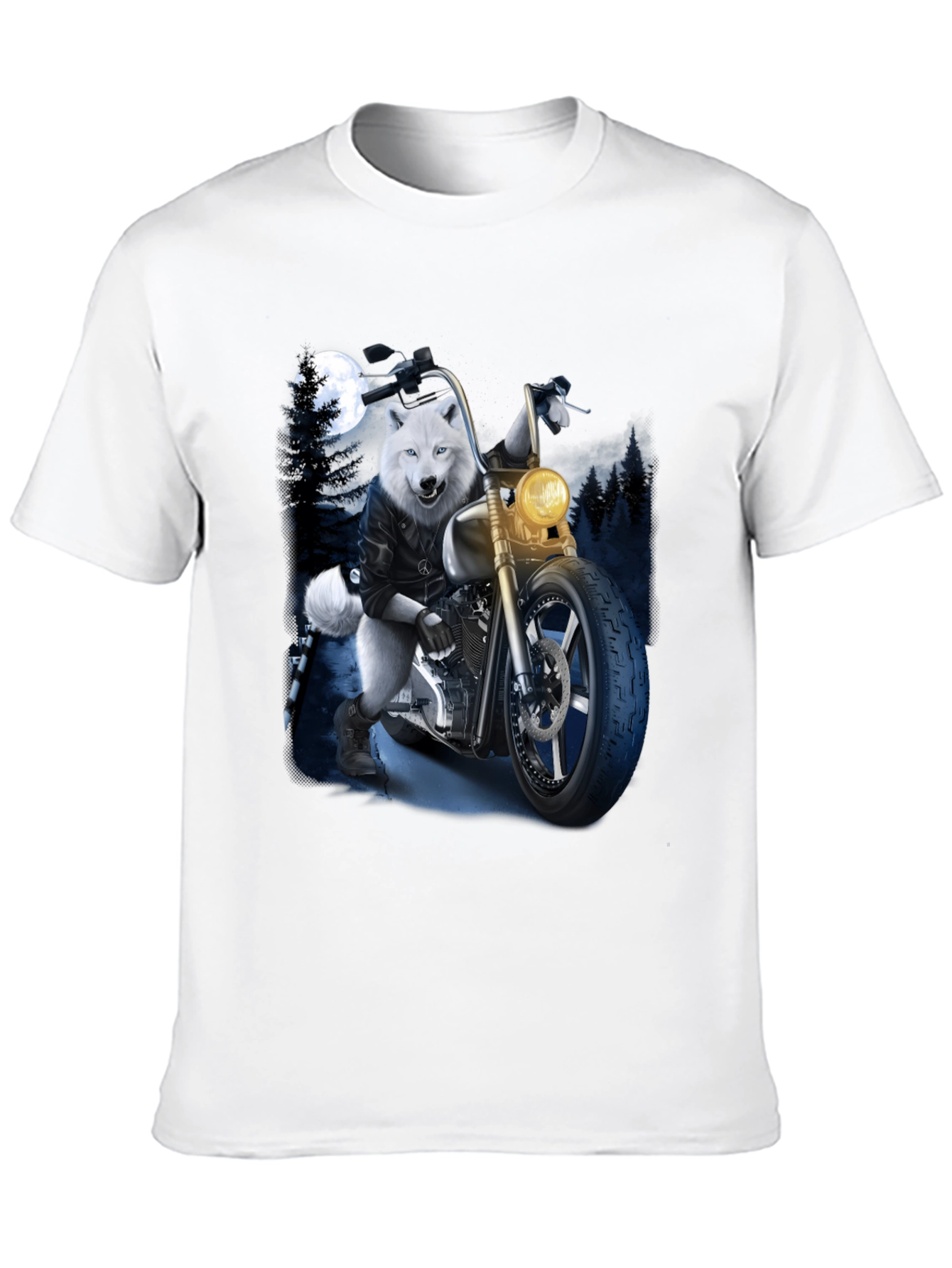 Wolf Biker Graphic T-Shirt - Ride Wild in Style