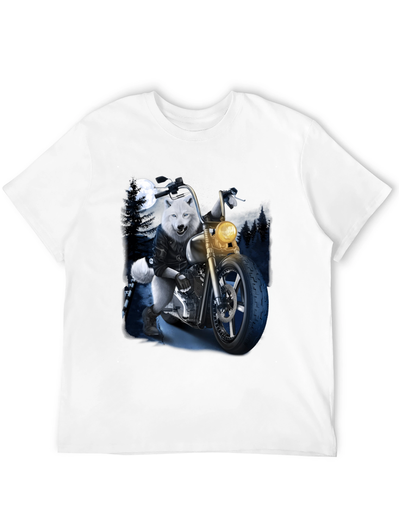 Wolf Biker Graphic T-Shirt - Ride Wild in Style