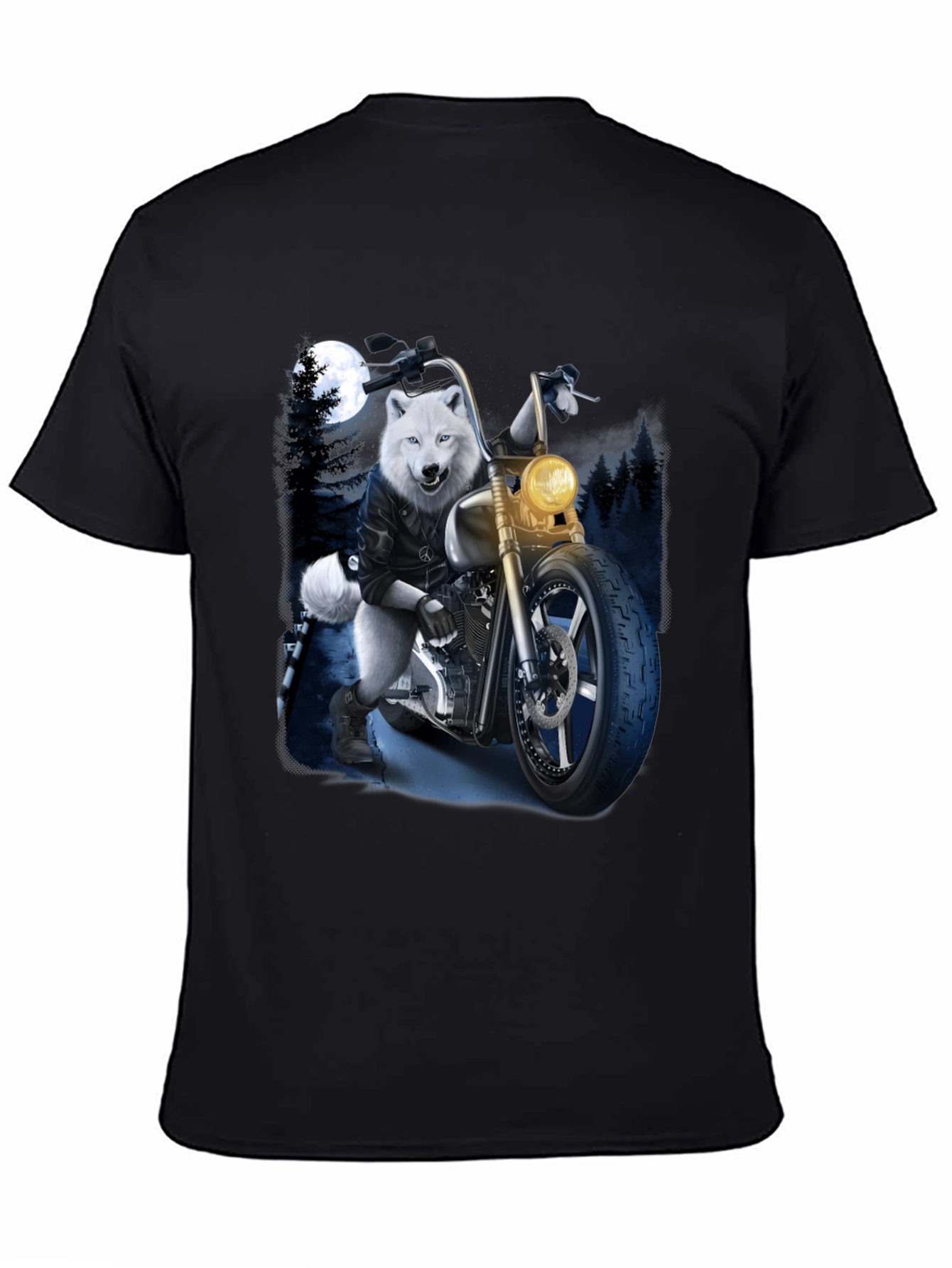 Wolf Biker Graphic T-Shirt - Ride Wild in Style