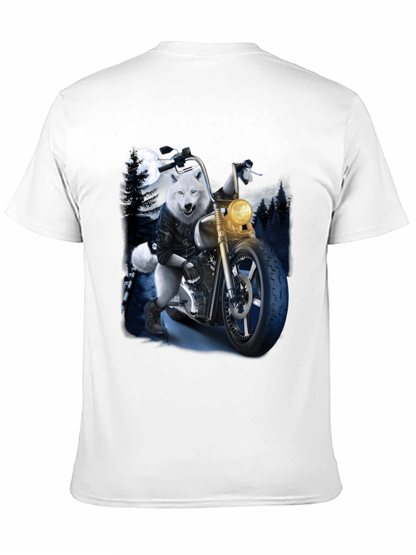 Wolf Biker Graphic T-Shirt - Ride Wild in Style