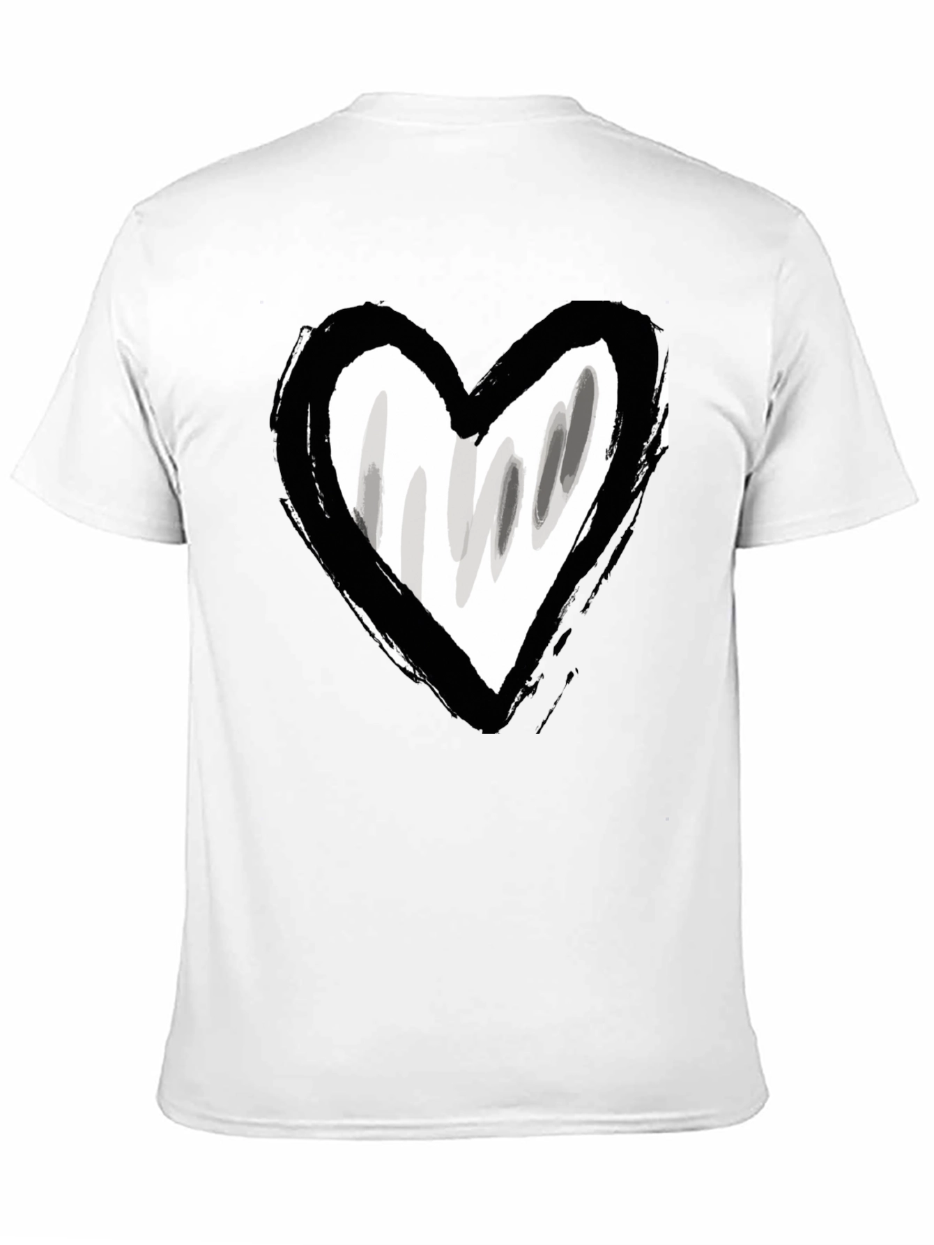 Brushstroke Heart Graphic Tee - Black Unisex