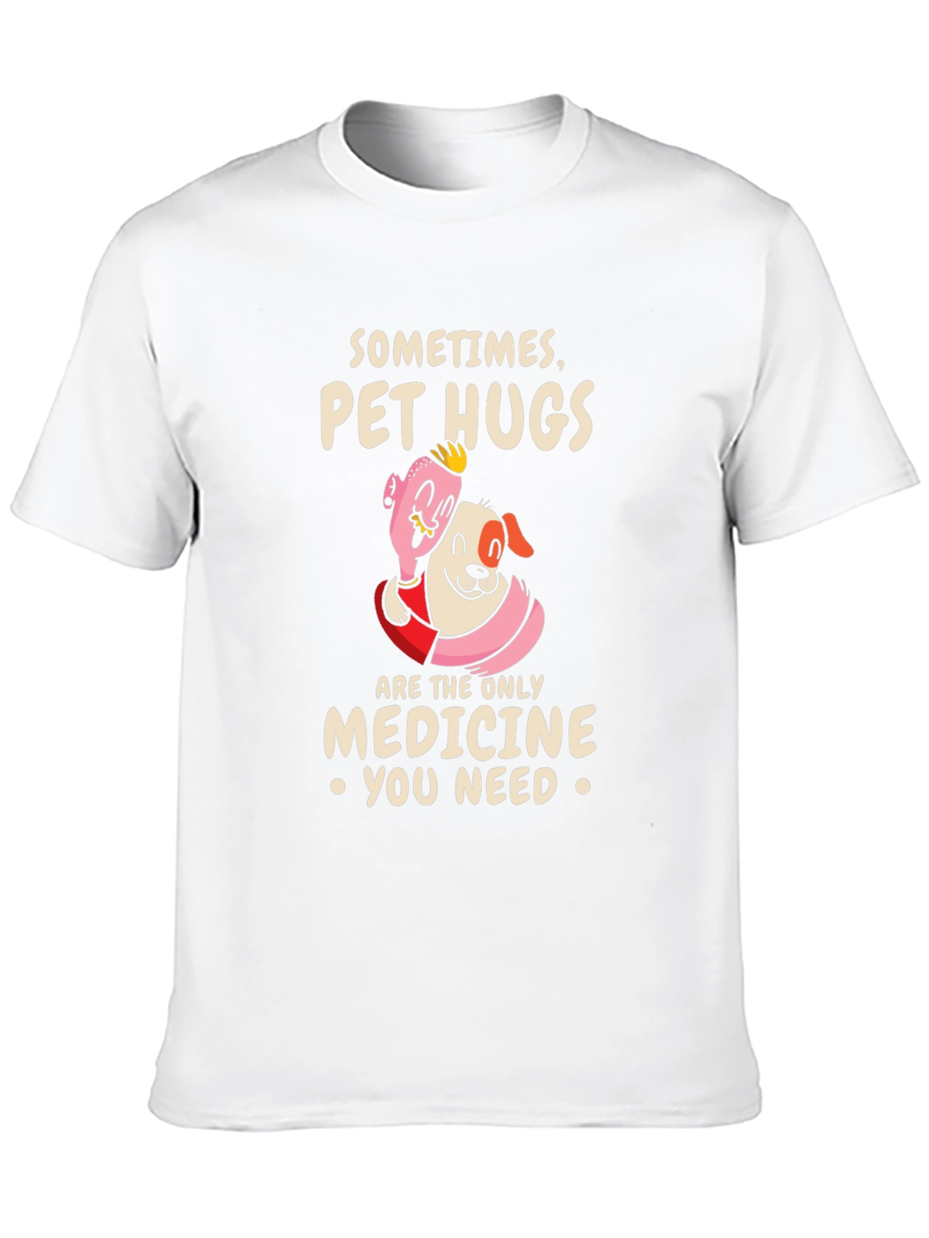 Pet Hugs Medicine Black Graphic T-Shirt
