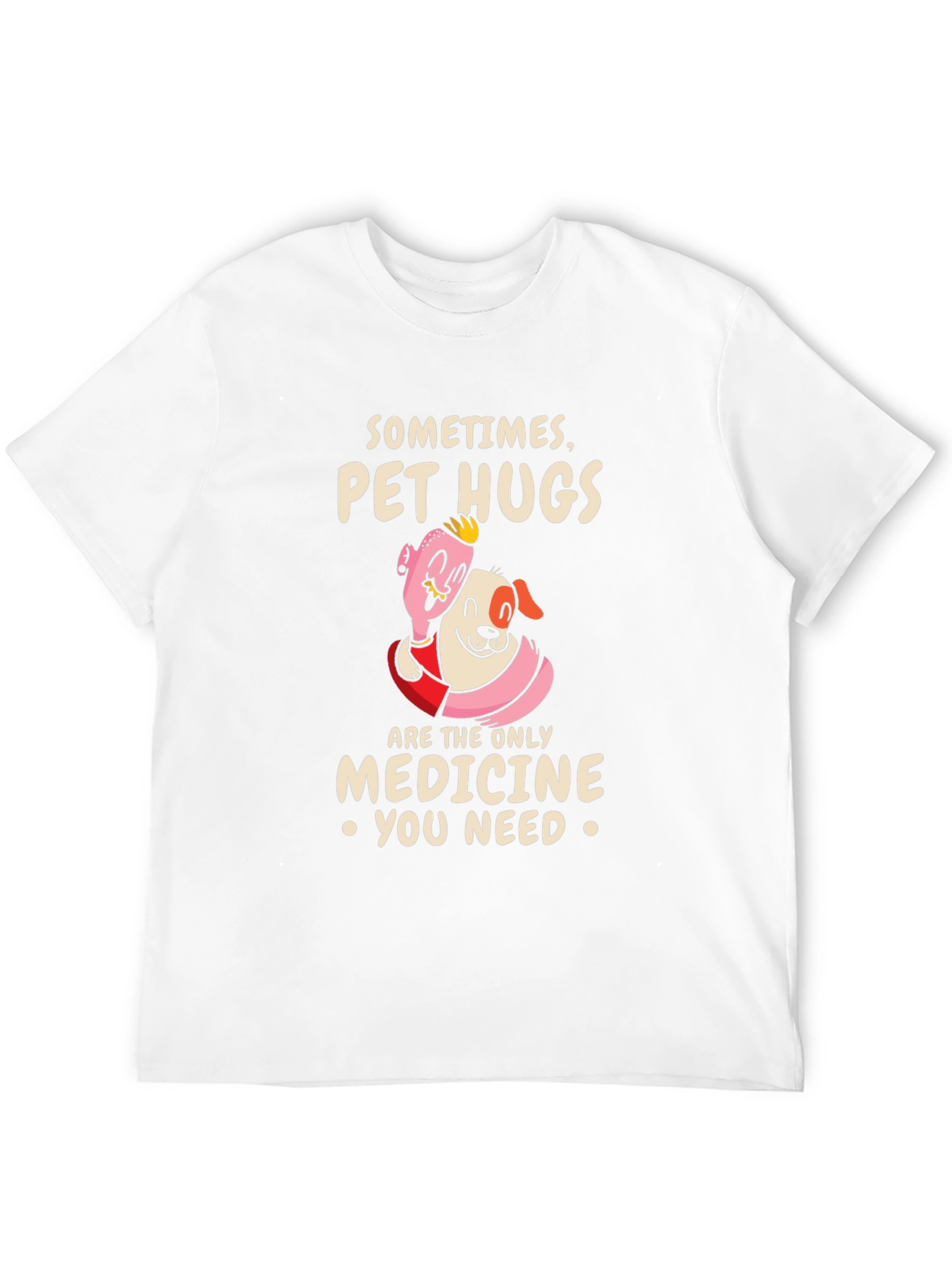 Pet Hugs Medicine Black Graphic T-Shirt