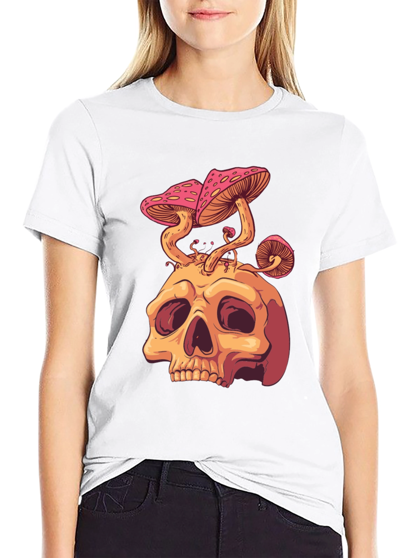 Skull Mushroom Graphic Tee - Unique Design