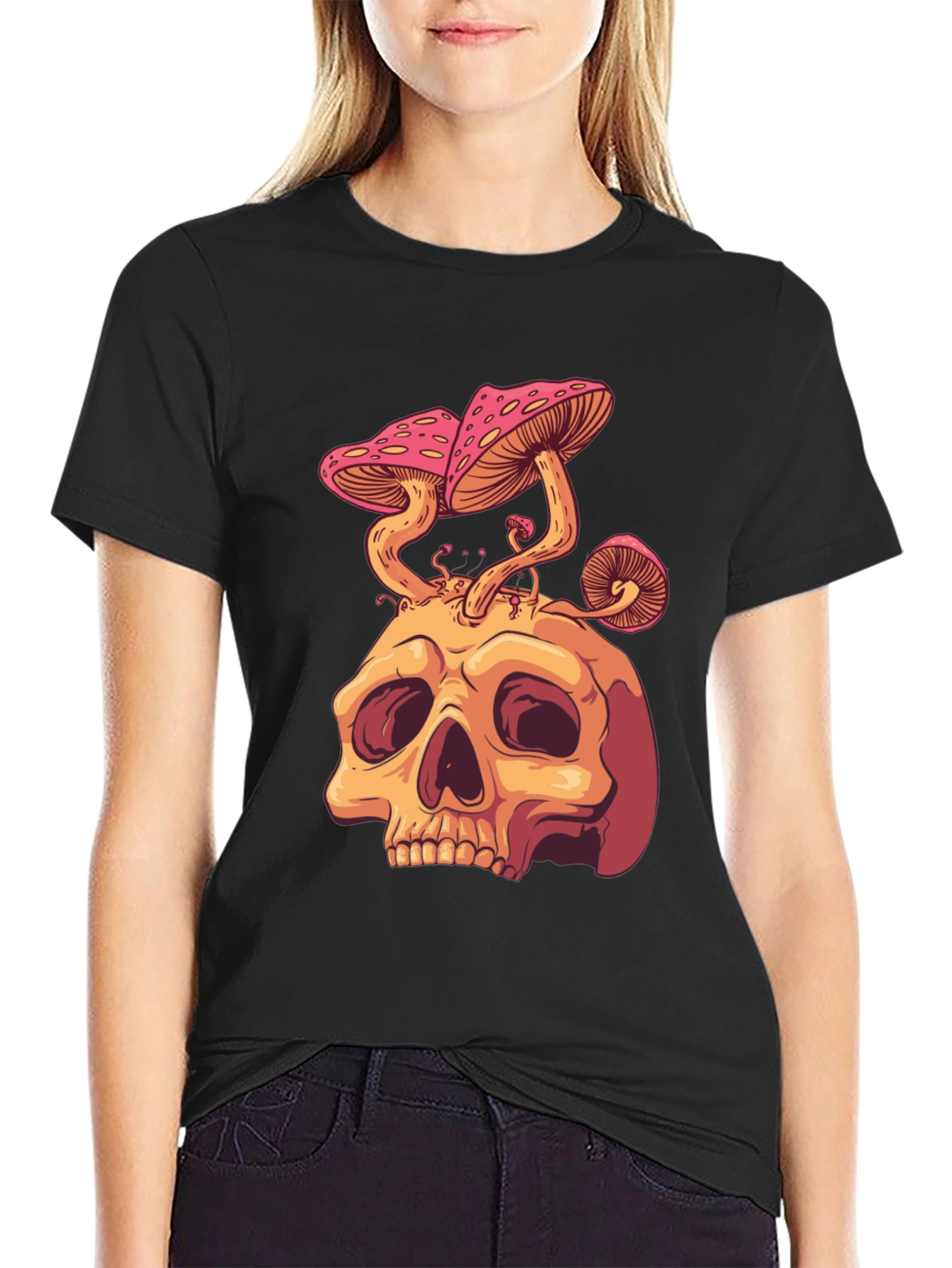 Skull Mushroom Graphic Tee - Unique Design