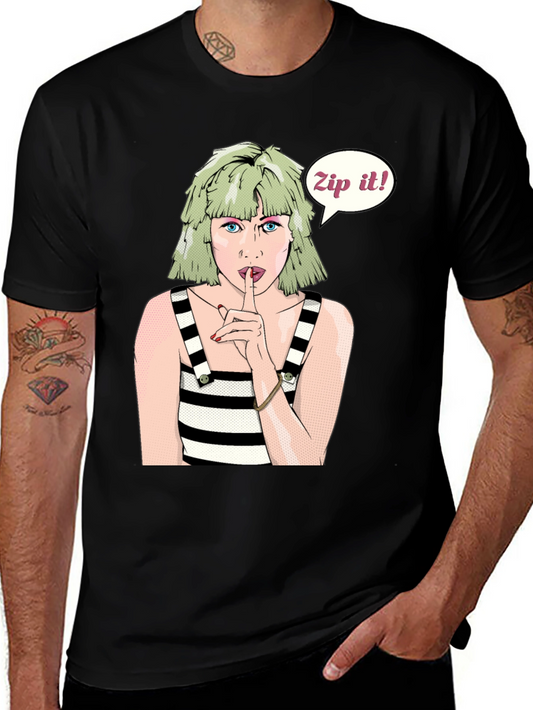 Zip It! Graphic T-Shirt - Trendy Pop Art Design
