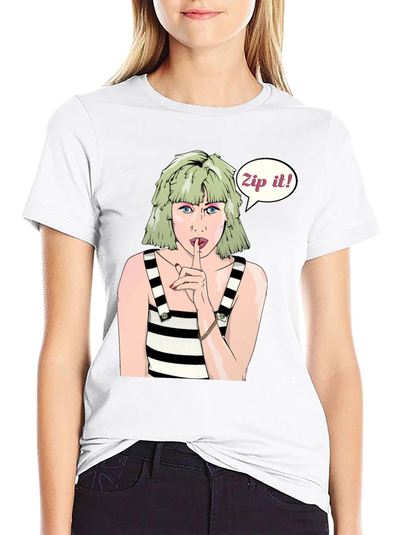 Zip It! Graphic T-Shirt - Trendy Pop Art Design