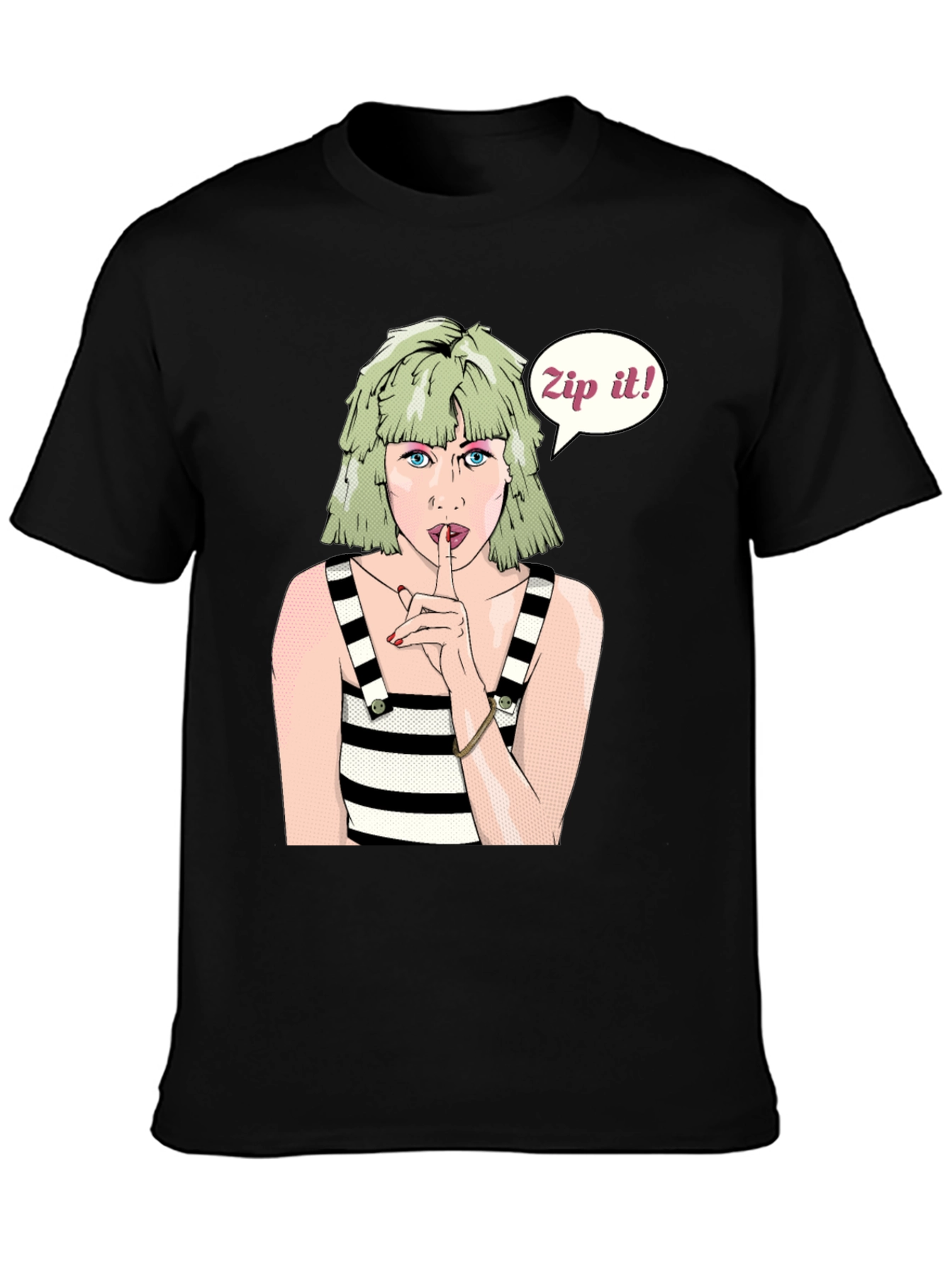 Zip It! Graphic T-Shirt - Trendy Pop Art Design